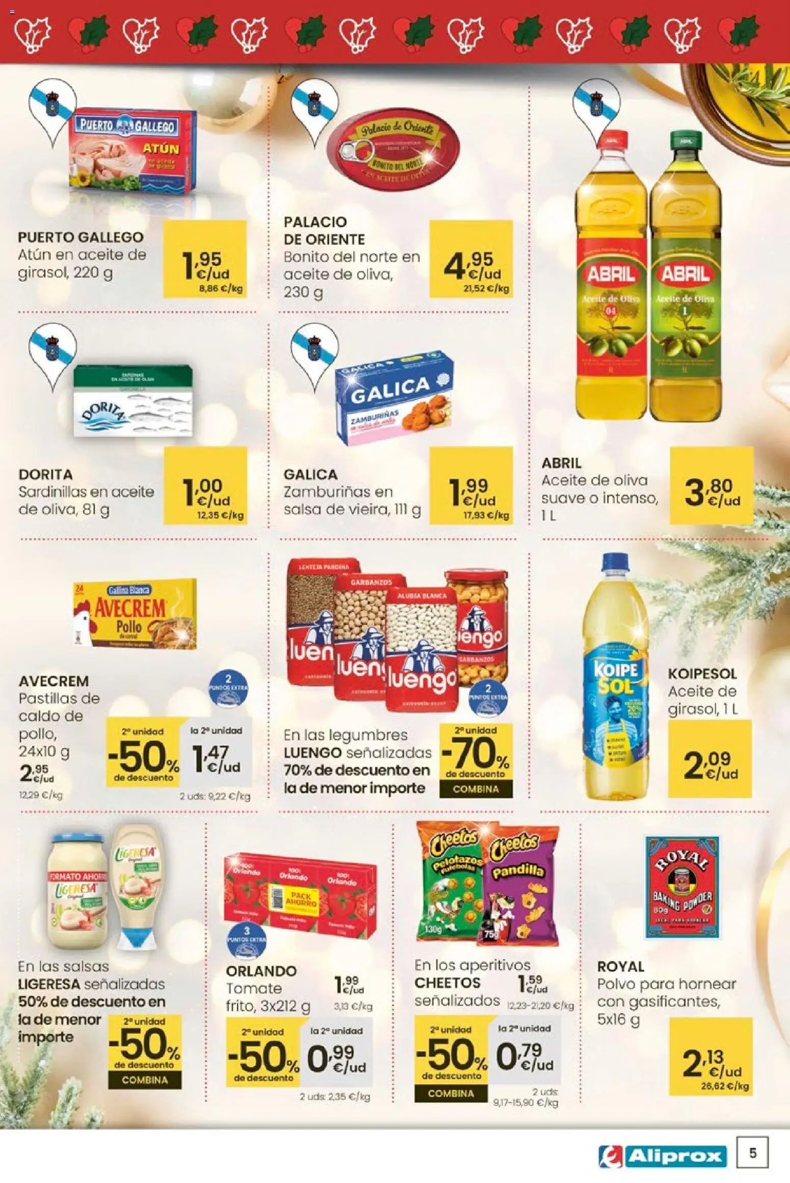 Eroski - Aliprox │ válido desde el 27.11.2025 | Página: 5 | Productos: Polvo, Sardinillas, Aceite, Aceite de oliva