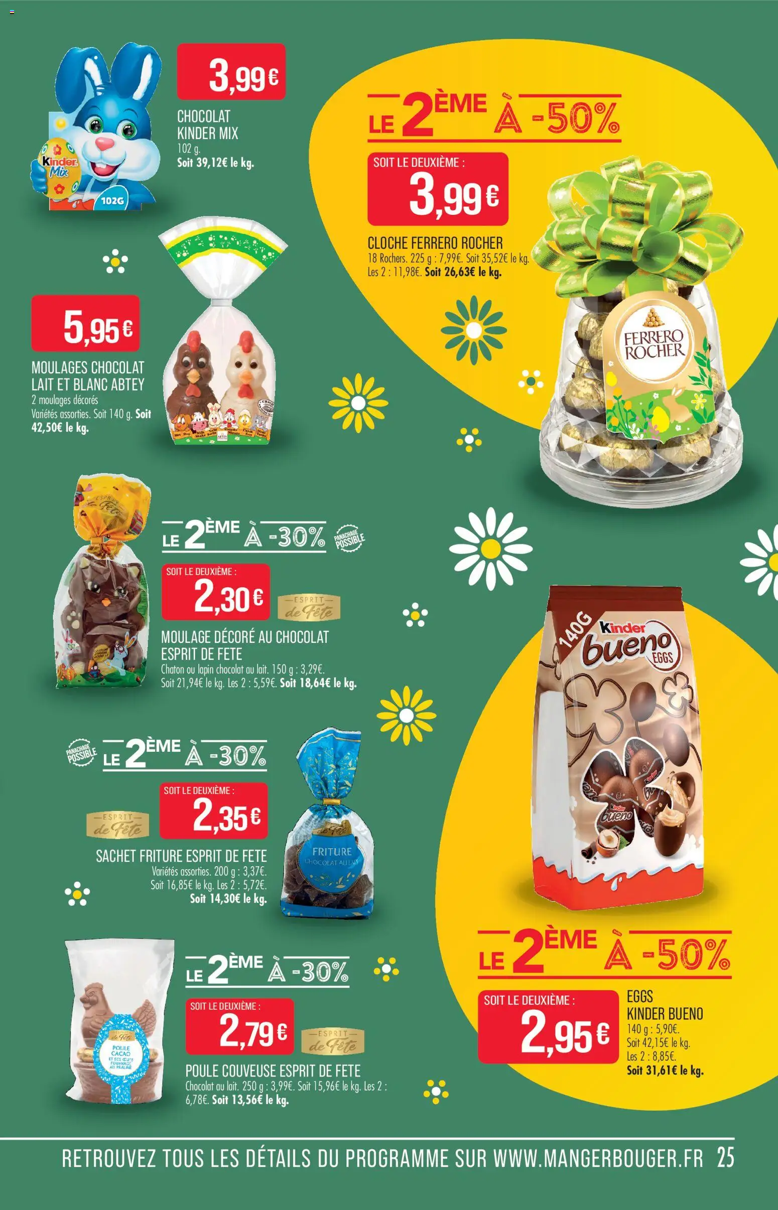 {H1} | Page: 25 | Produits: Ferrero rocher, Lapin, Kinder Bueno, Lait