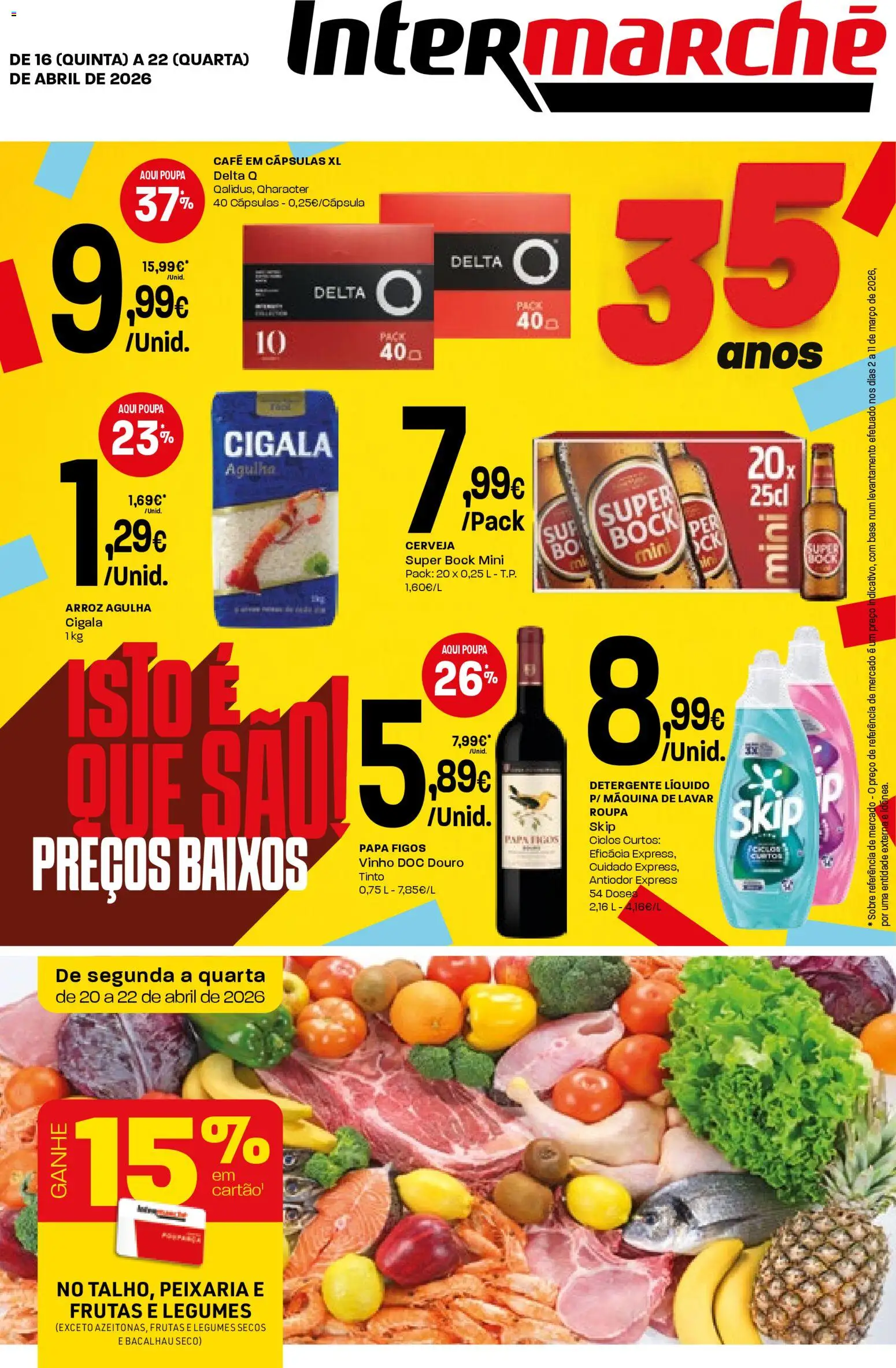 Intermarché Folheto Mini │ válido de 16.04.2026 | Página: 1 | Produtos: Máquina de lavar, Delta q, Café, Arroz