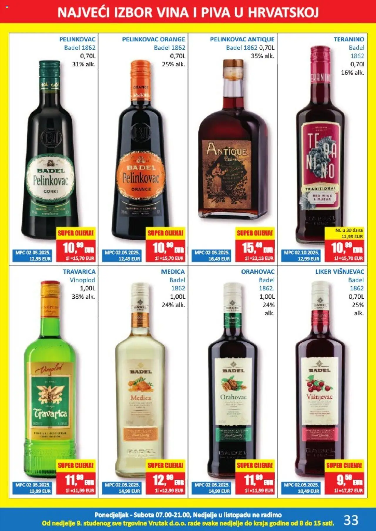 Vrutak katalog | vrijedi od 13.10.2025 | Stranica: 33 | Proizvodi: Pelinkovac, Travarica, Liker, Teranino