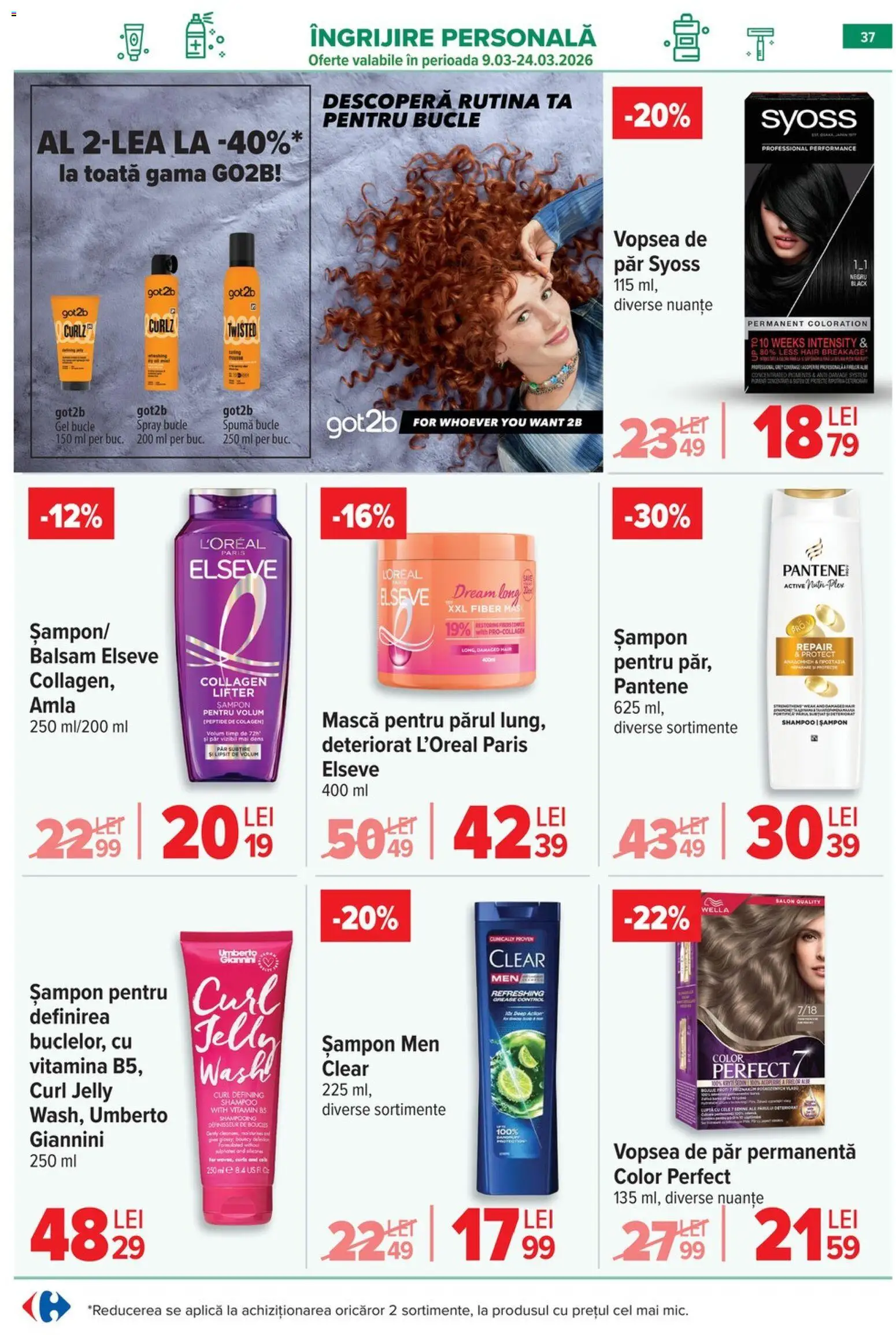 Noul catalog Carrefour – valabil de la 18.03.2026 | Pagină: 44 | Produse: Vopsea, Șampon, Balsam, Vopsea de păr