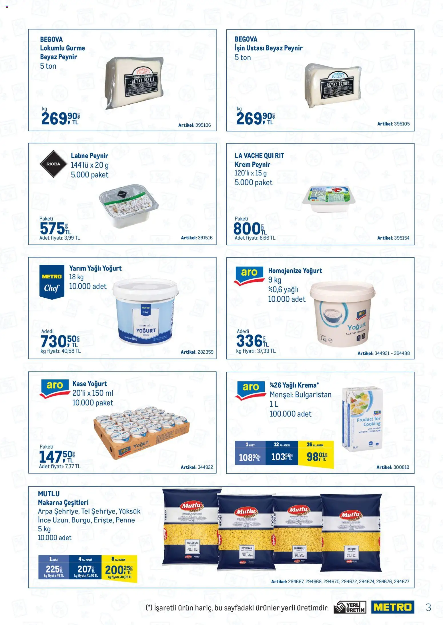 Metro - İşletmelerin En Temel İhtiyaçları Metro'da Çok Avantajlı - 28.10.2025 tarihinden itibaren geçerlidir | Sayfa: 3 | Ürünler: Kaşe, Krem, Yoğurt, Erişte