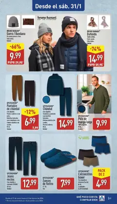 Vista previa Aldi folleto Península válido desde el 26.01.2026 | Página: 21 | Productos: Sudadera, Bufanda, Pantalón de chándal