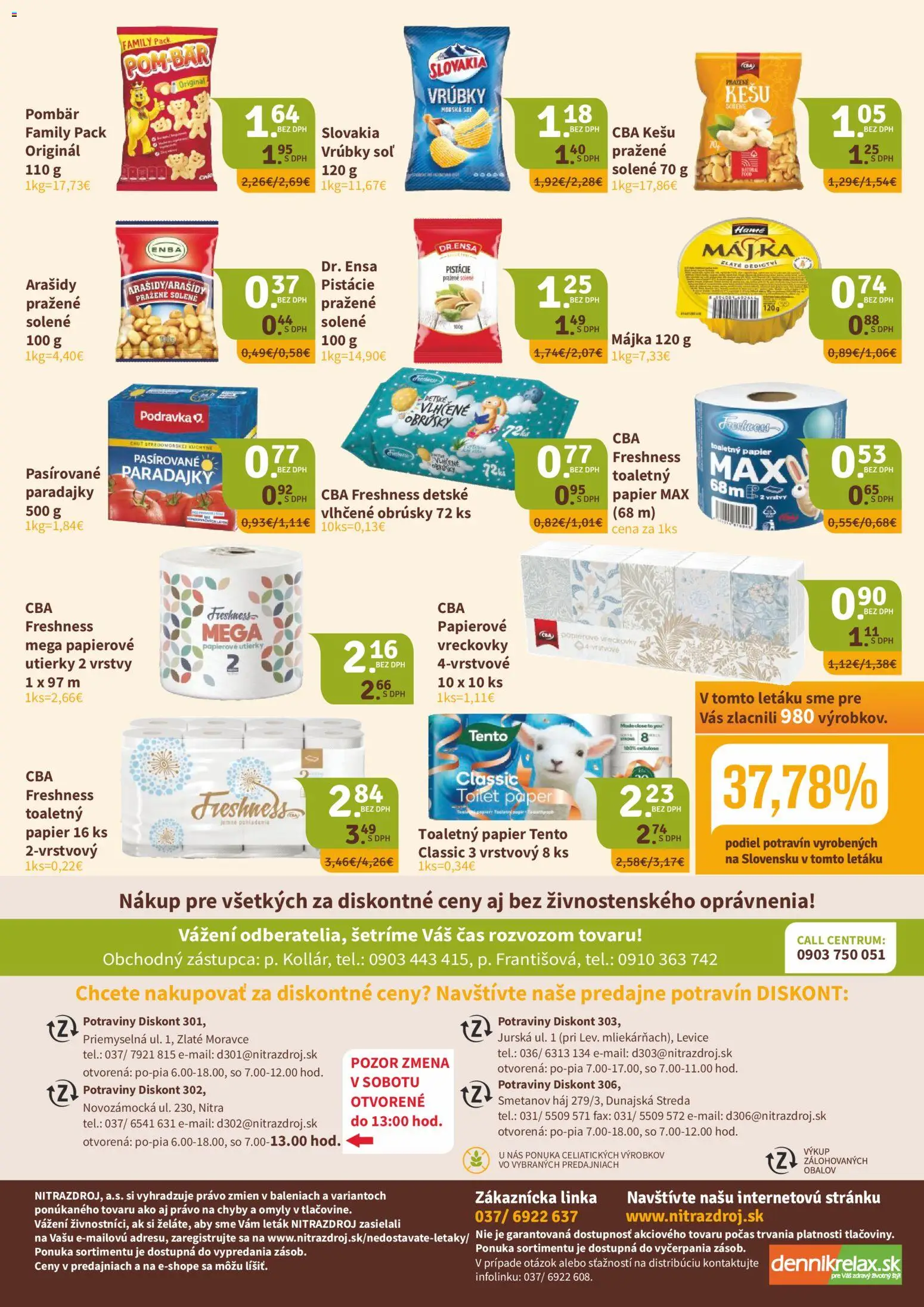 Nové Nitrazdroj akcie – leták je platný od 06.11.2025 | Strana: 8 | Produkty: Toaletný papier, Kuchyne, Soľ, Arašidy