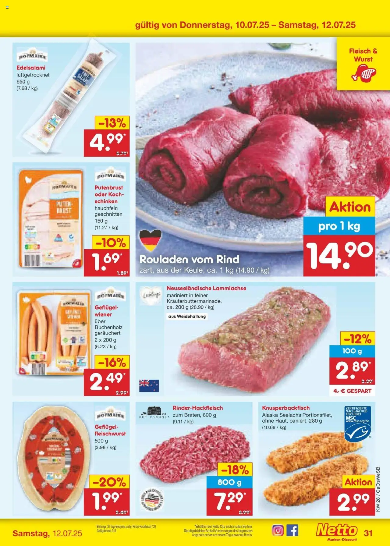 Netto Marken-Discount prospekt Bremen-Lesum	 - gültig ab dem 07.07.2025 | Seite: 47 | Produkte: Wurst, Schinken, Fleisch