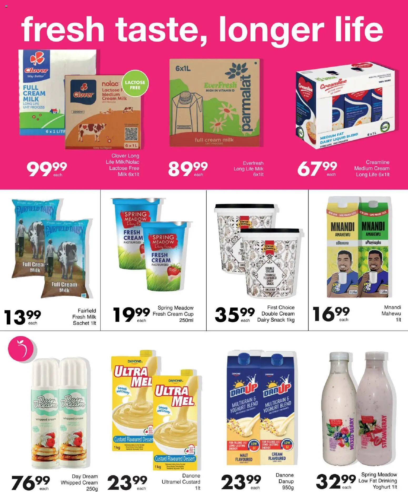 New Save catalogue – valid from 25.03.2026 | Page: 4 | Products: Custard, Yoghurt, Milk, Cream