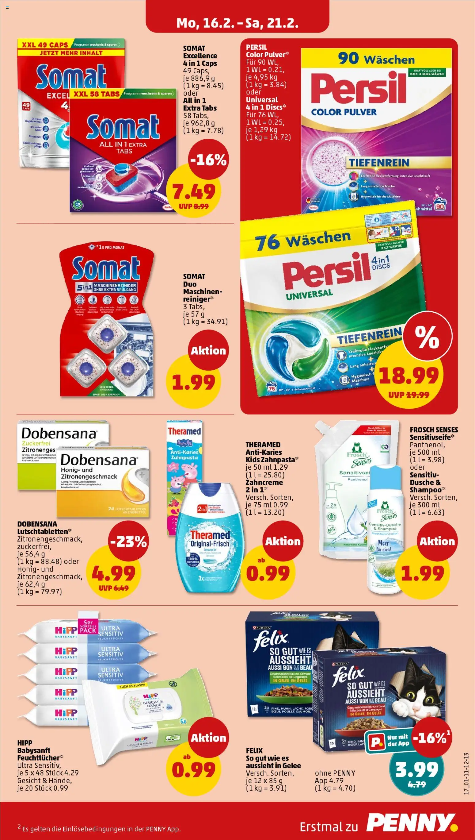 Penny Prospekt 	 – gültig ab 16.02.2026 | Seite: 19 | Produkte: Dusche, Shampoo, Zahnpasta, Persil