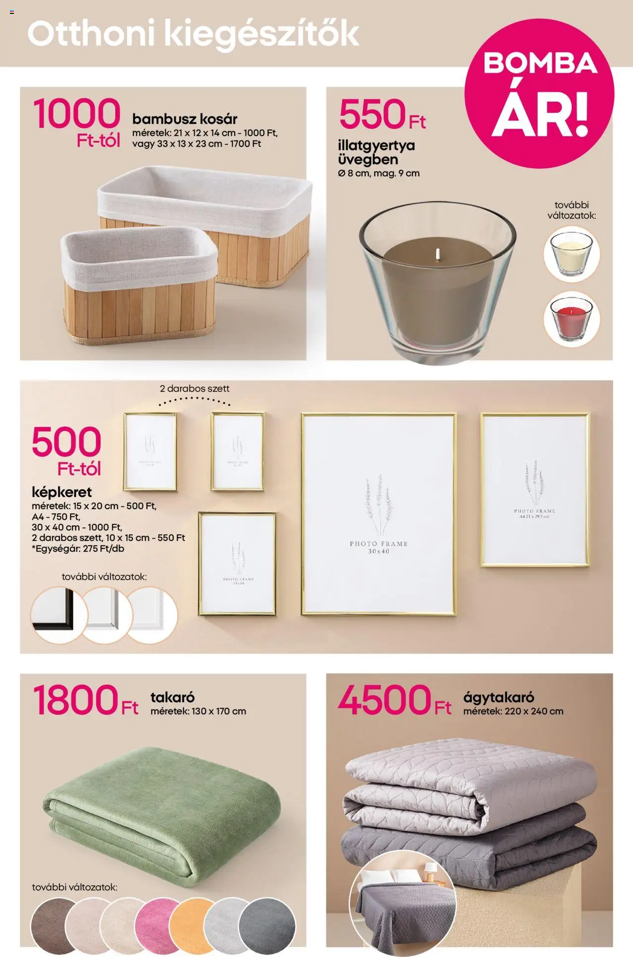 Pepco akciós ujság - amely érvényes a következő dátumtól: 18.09.2025 | Oldal: 9 | Termékek: Kosár, Képkeret, Illatgyertya, Ágytakaró