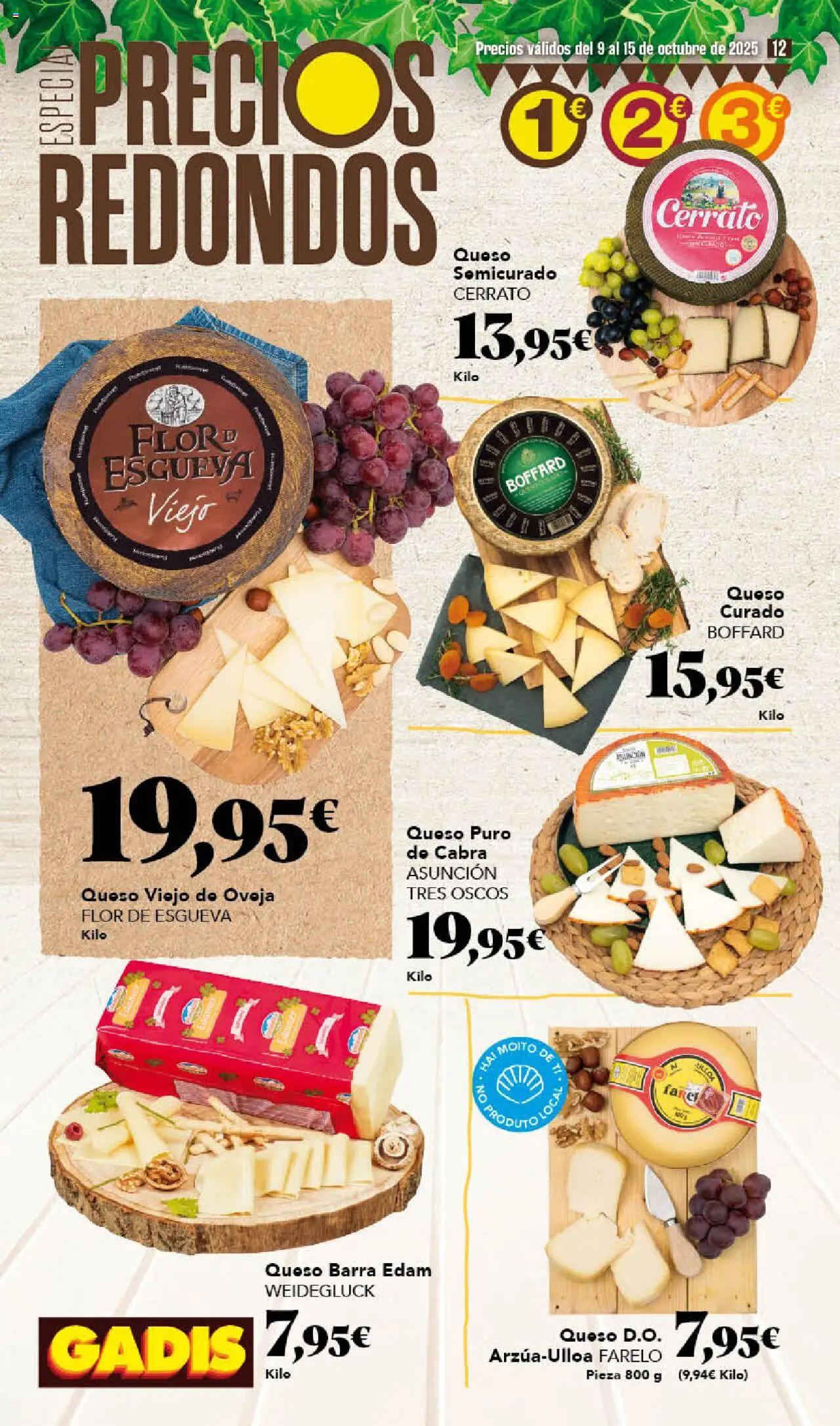 Gadis folleto │ válido desde el 09.10.2025 | Página: 12 | Productos: Queso