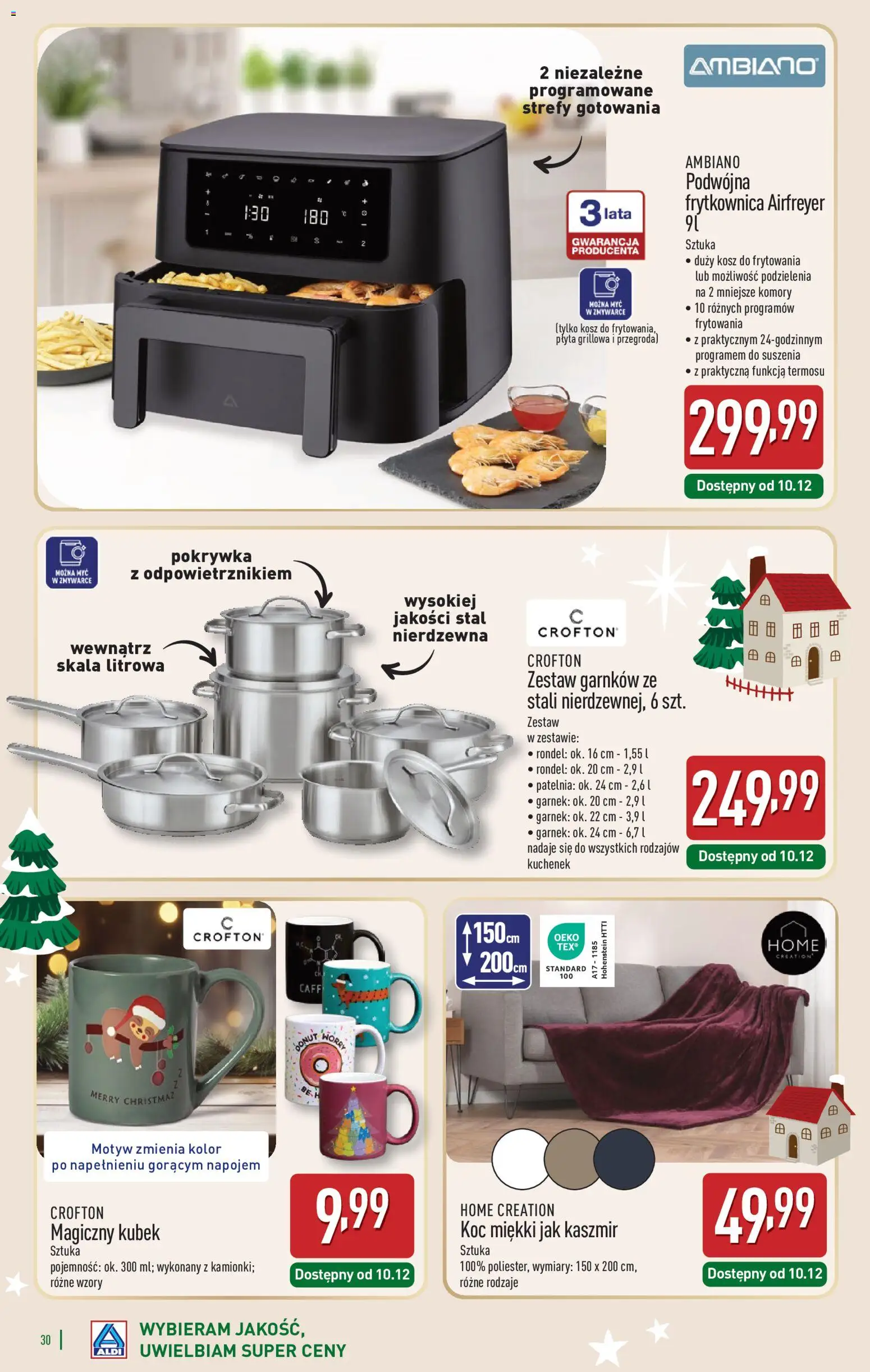 Aldi Gazetka - Katalog prezentowy od 03.11.2025 | Strona: 30 | Produkty: Frytkownica, Koc, Garnek, Kosz