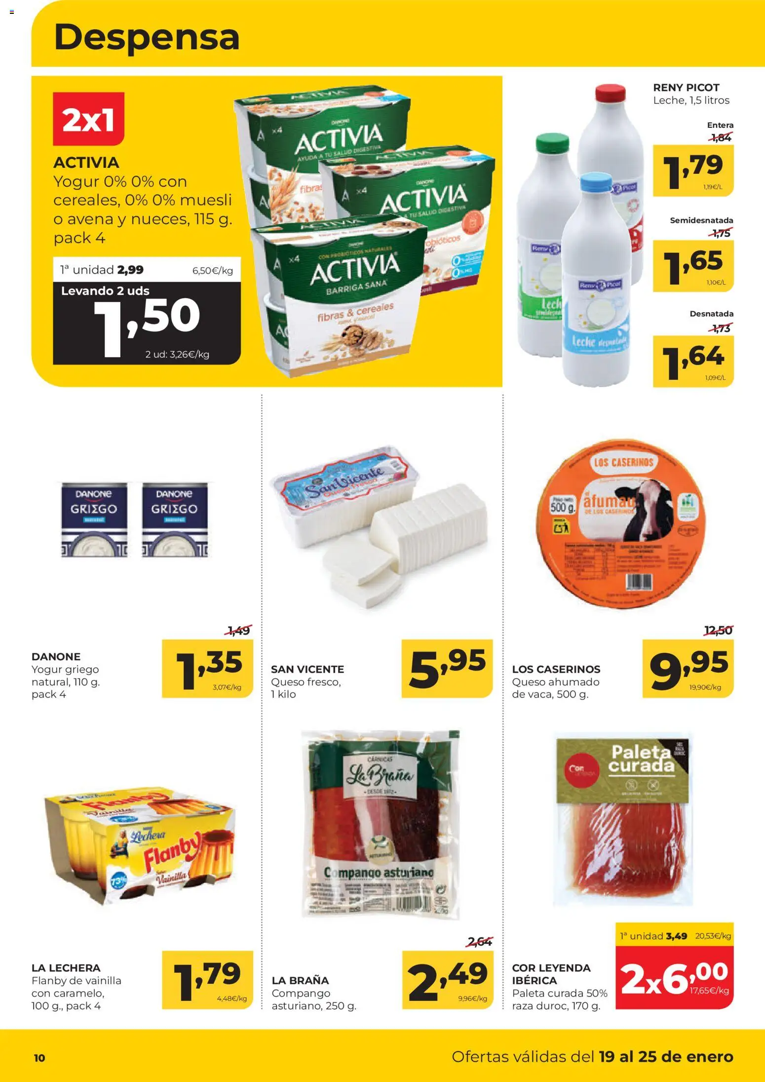 Alimerka folleto Castilla y León │ válido desde el 19.01.2026 | Página: 10 | Productos: Leche, Queso, Μαγειρική εστία, Cereales