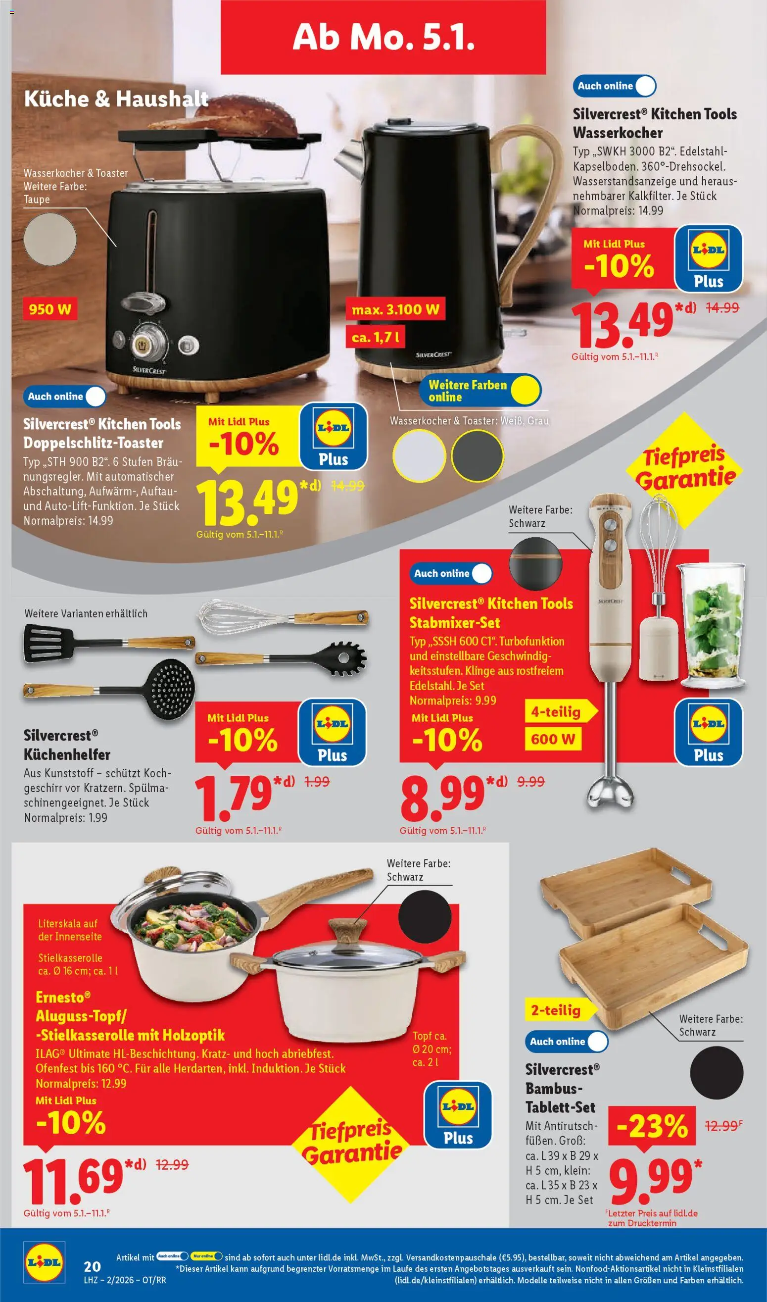 Lidl Prospekt Bestwig – gültig ab 05.01.2026 | Seite: 28 | Produkte: Wasserkocher, Toaster, Küche