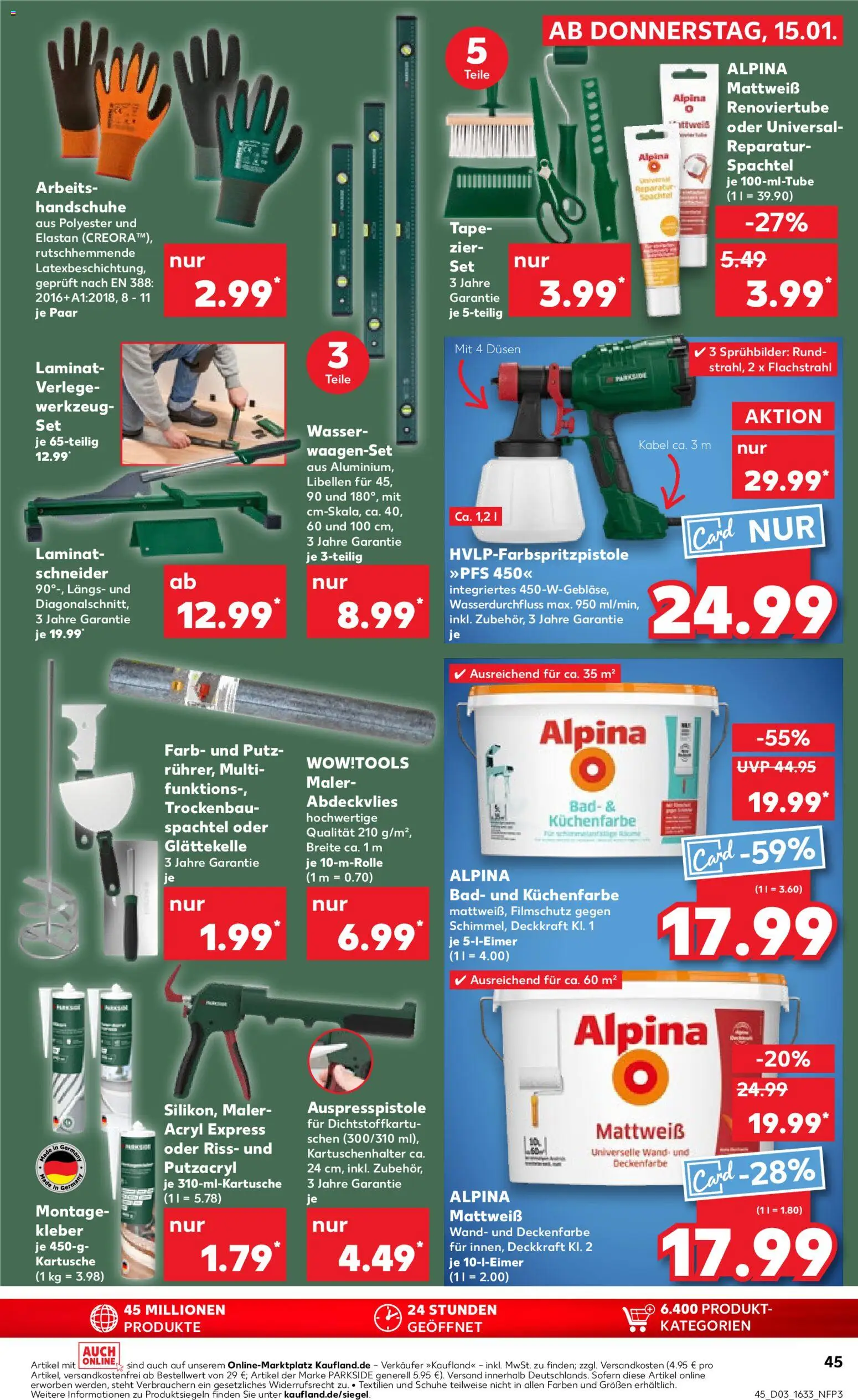 Kaufland prospekt Speyer	 – gültig ab 15.01.2026 | Seite: 45 | Produkte: Kabel, Bad, Wasser, Handschuhe