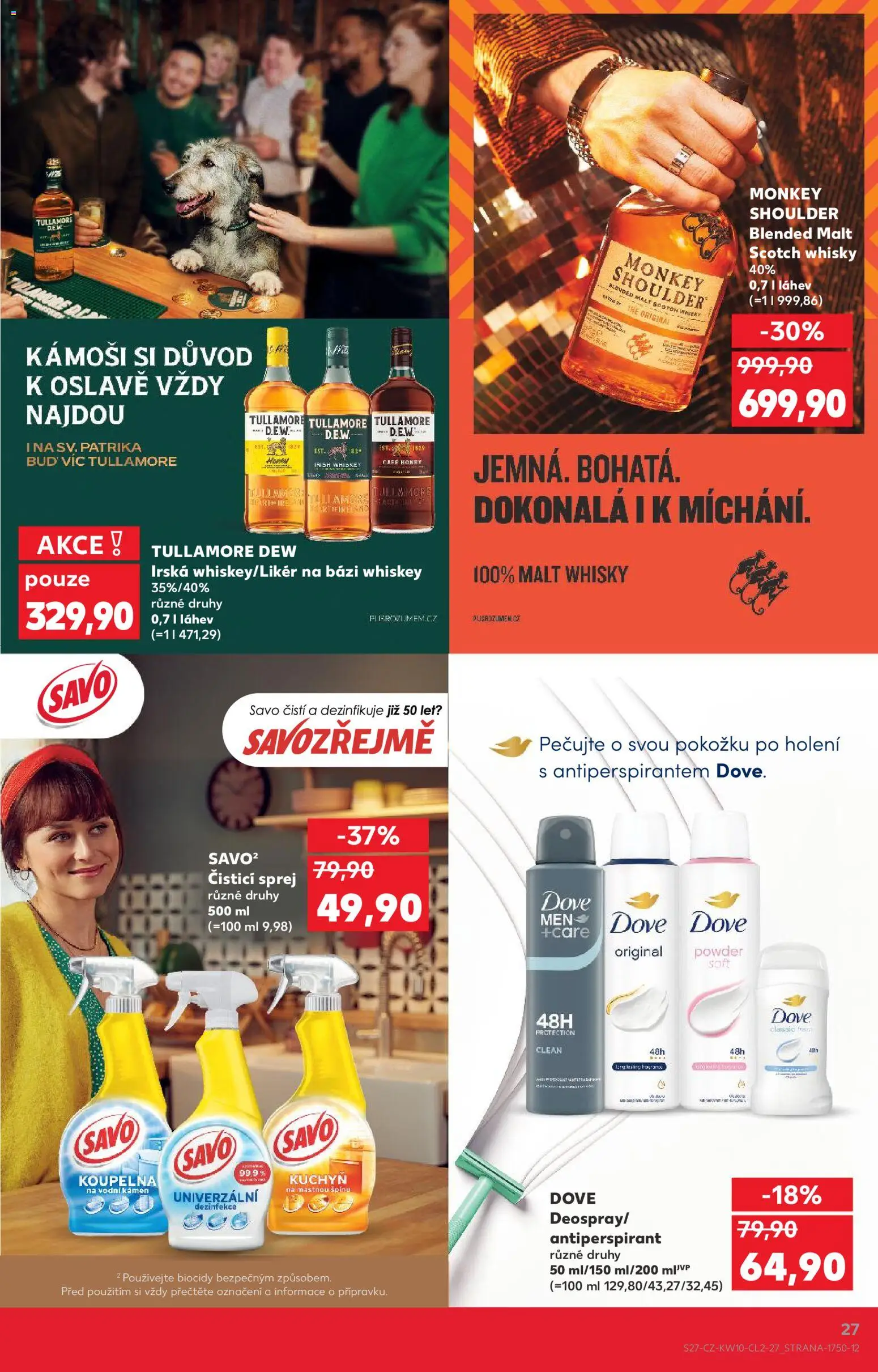 Kaufland leták - Liberec od 04.03.2026 | Strana: 27 | Produkty: Antiperspirant, Whiskey, Monkey Shoulder, Dove
