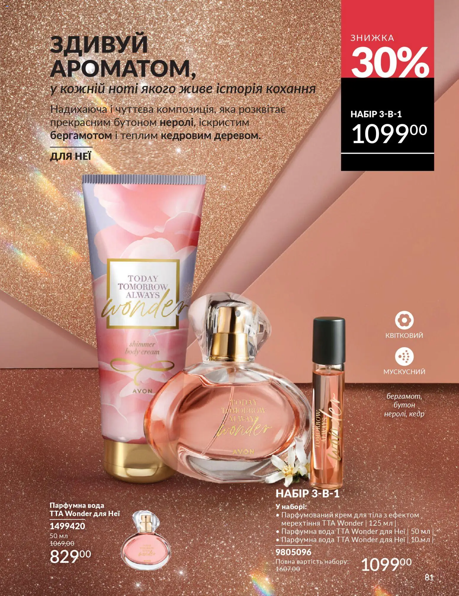 AVON Kаталог - дійснийкції з 01.01.2026 | Сторінка: 81 | Товари: Вода, Крем, Крем для тіла