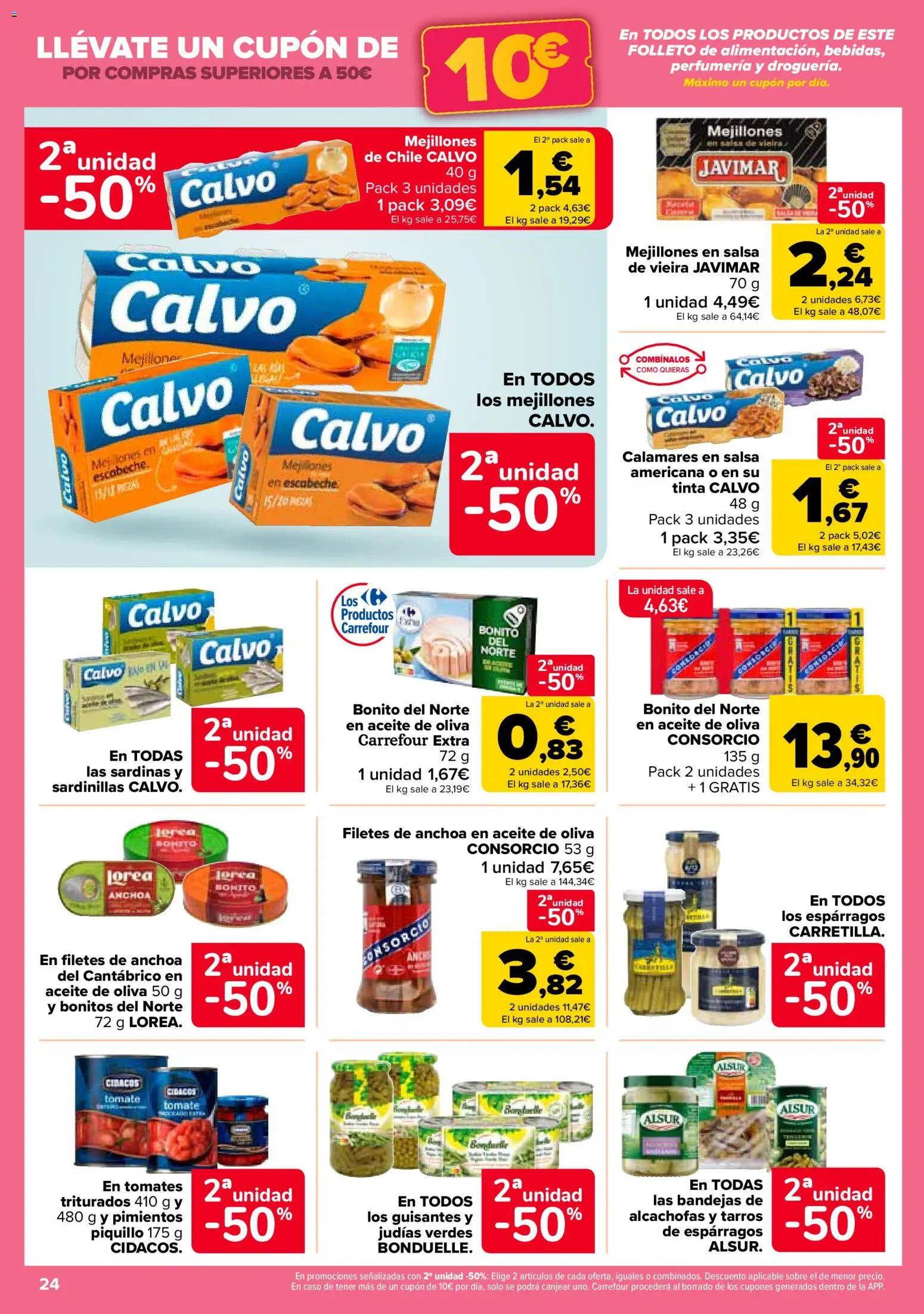 Carrefour folleto │ válido desde el 14.11.2025 | Página: 24 | Productos: Tomates, Νερό καρύδας, Aceite de oliva, Anchoa