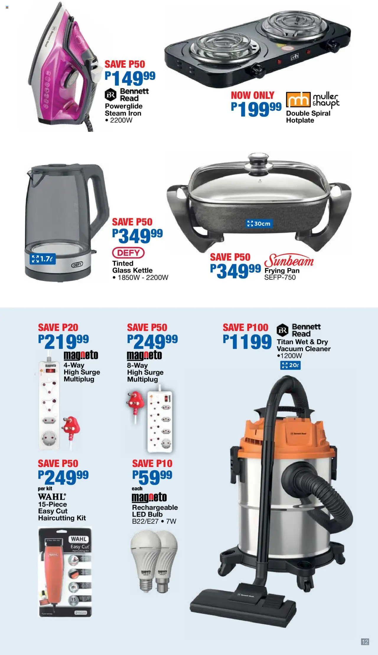 New OK Furniture catalogue – valid from 06.10.2025 | Page: 12 | Products: Kettle, Vacuum cleaner, Iron