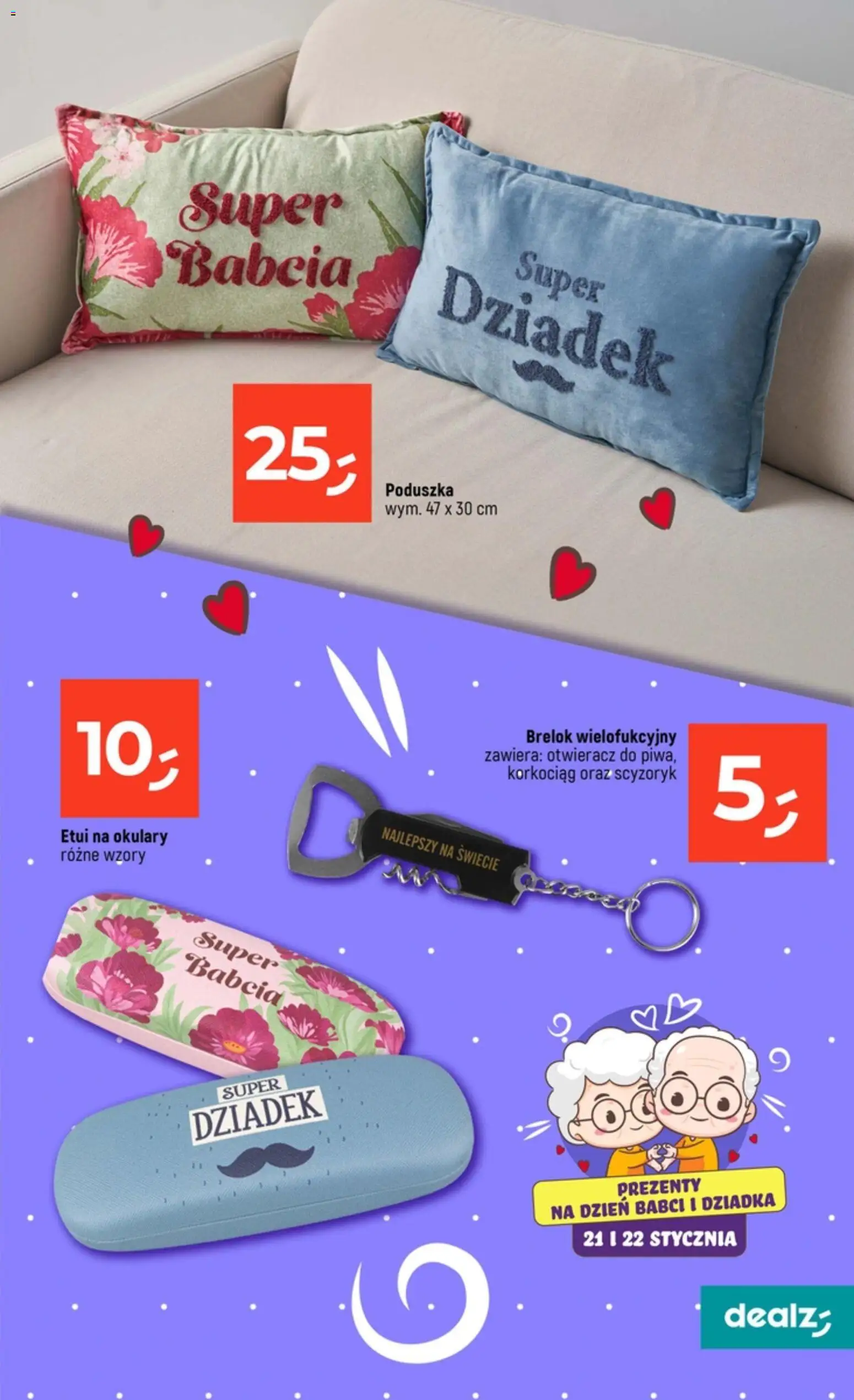 Dealz Gazetka od 15.01.2026 | Strona: 13 | Produkty: Okulary, Poduszka