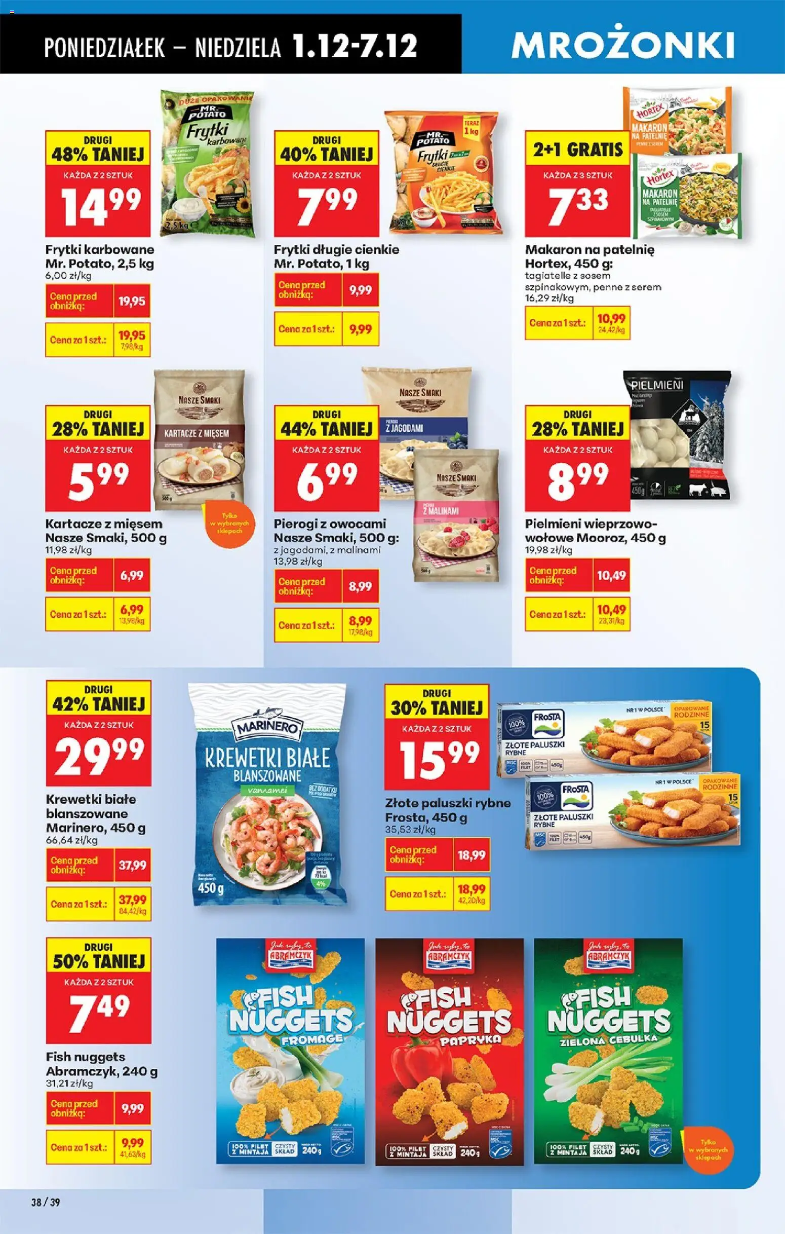 Biedronka gazetka od 01.12.2025 | Strona: 52 | Produkty: Paluszki rybne, Papryka, Frytki karbowane, Makaron