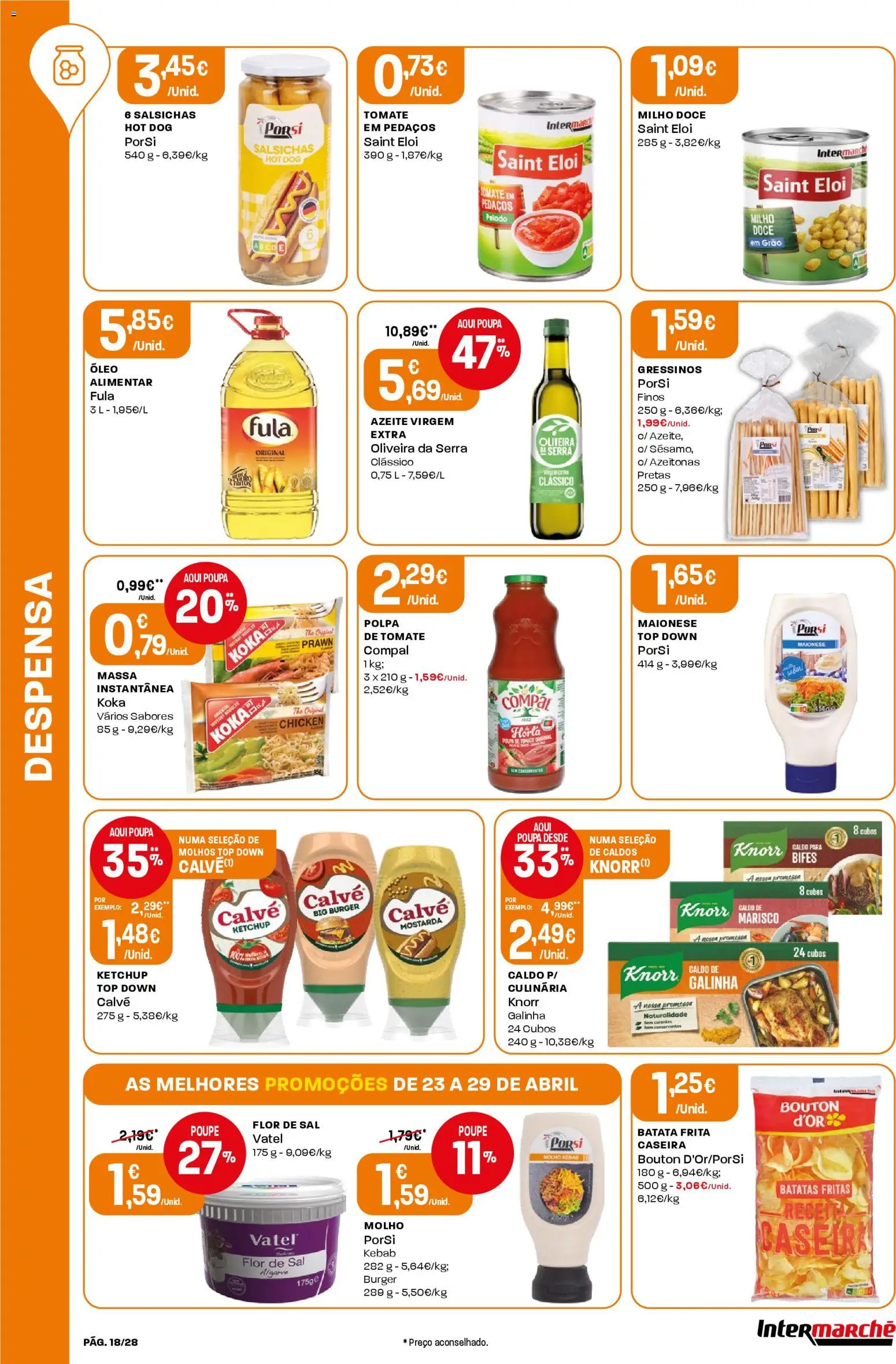 Intermarché Folheto Contact │ válido de 23.04.2026 | Página: 18 | Produtos: Azeite, Azeitonas, Óleo, Batatas fritas
