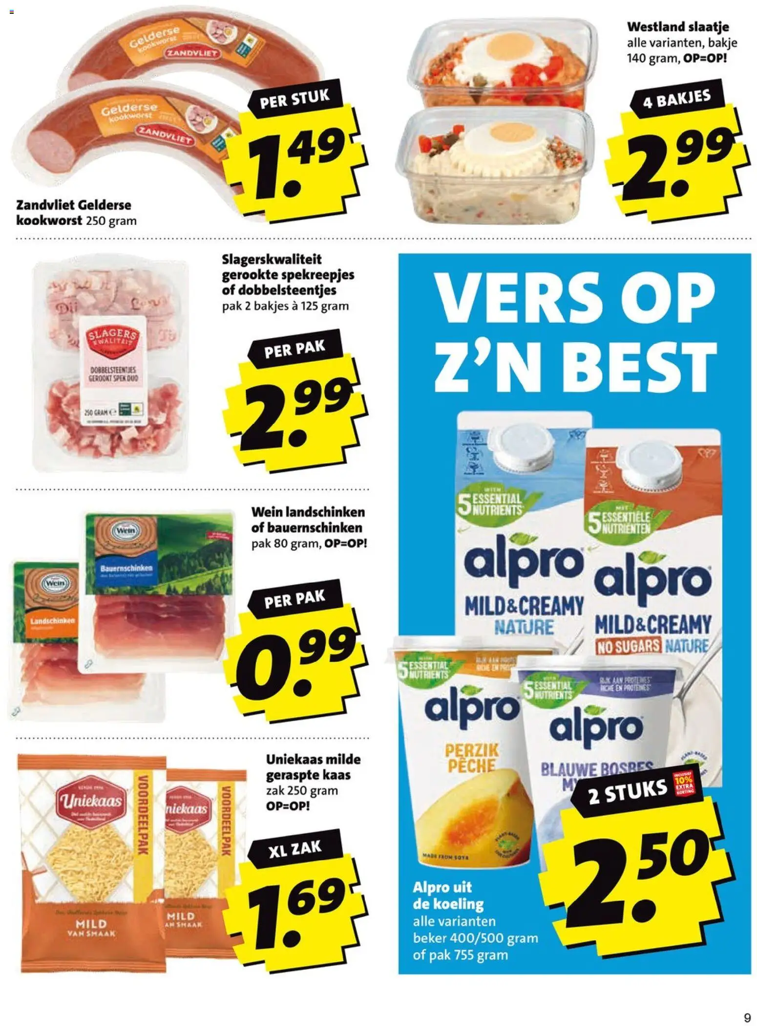 {H1} | Pagina: 9 | Producten: Kaas, Beker, Zak