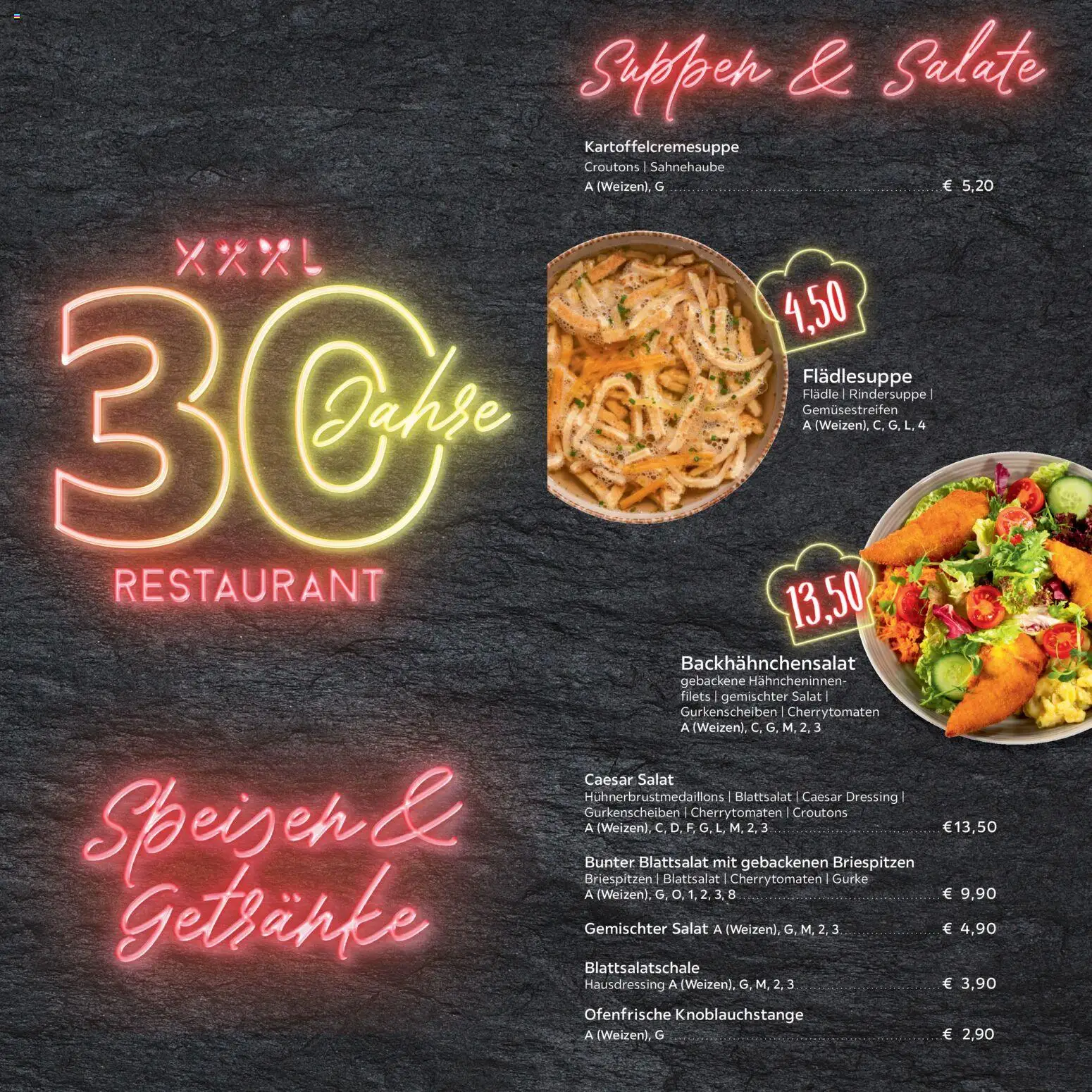 XXXL Lutz - Speisekarte – gültig ab 19.12.2025 | Seite: 2 | Produkte: Dressing, Ofenfrische, Salat