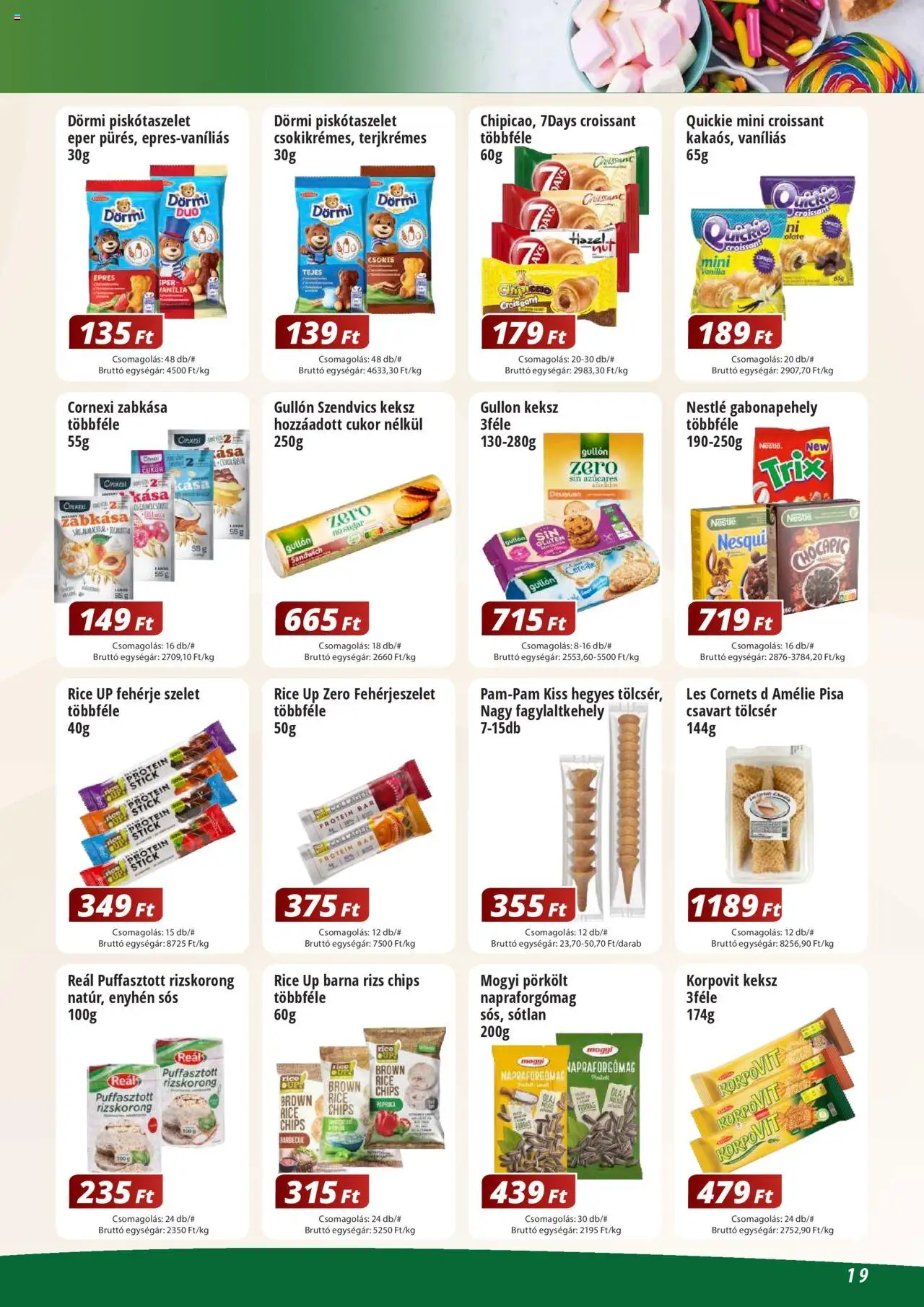 Reál akciós ujság - amely érvényes a következő dátumtól: 02.06.2025 | Oldal: 19 | Termékek: Napraforgómag, Croissant, Gabonapehely, Cukor