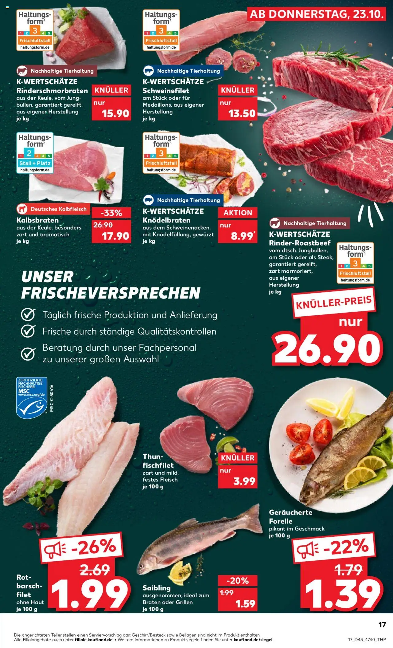 Kaufland prospekt Hannover	 – gültig ab 23.10.2025 | Seite: 17 | Produkte: Schweinefilet, Fleisch