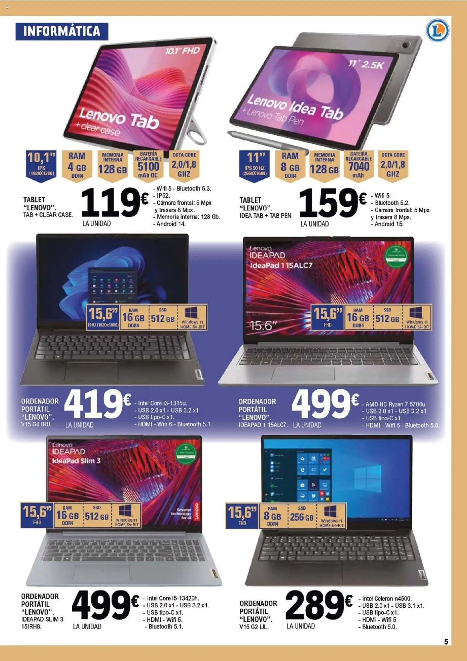 E.Leclerc folleto │ válido desde el 17.12.2025 | Página: 5 | Productos: Ordenador, Cámara, USB, Batería