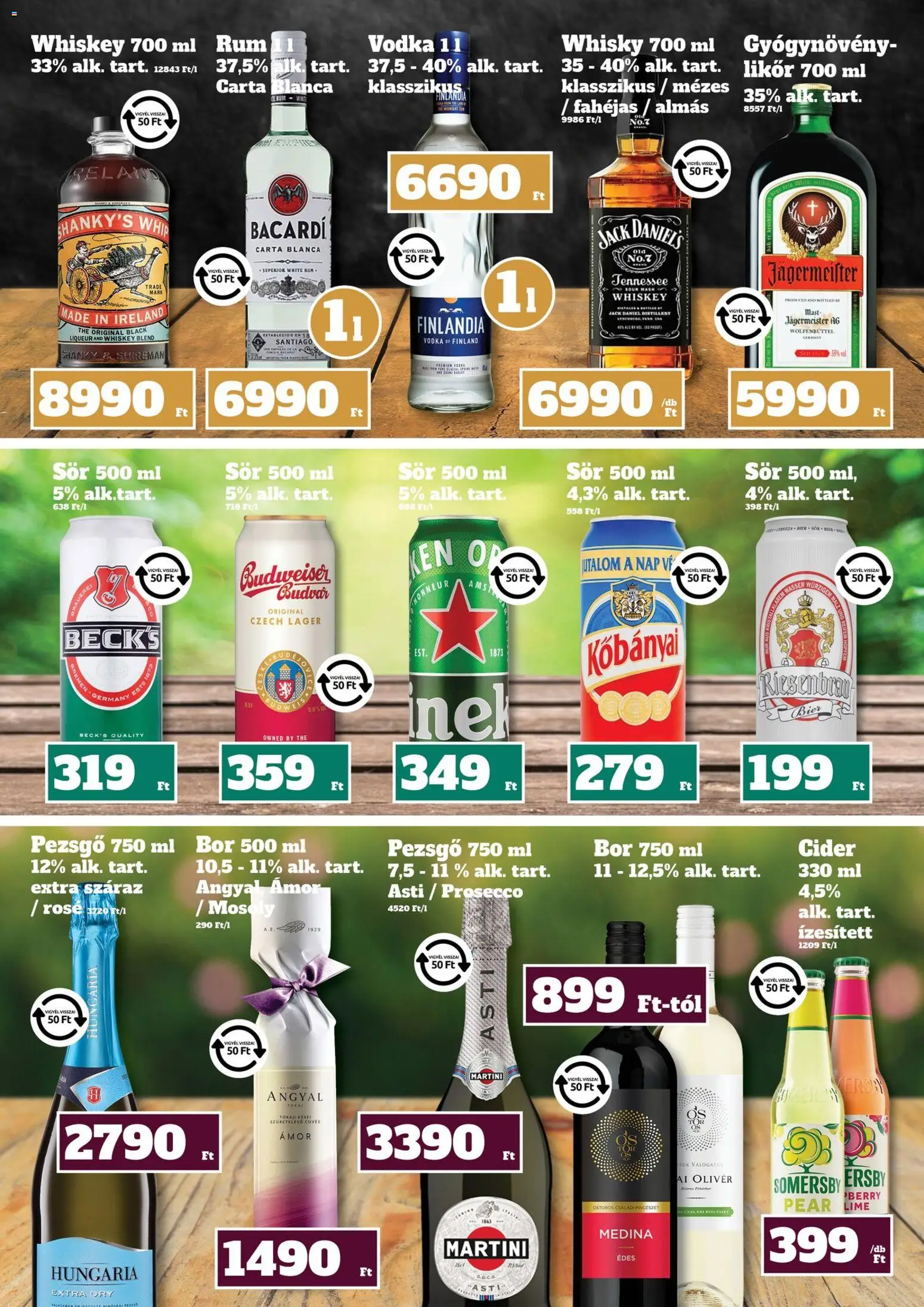 Family Diszkont akciós ujság - amely érvényes a következő dátumtól: 23.04.2026 | Oldal: 18 | Termékek: Jägermeister, Tök, Budweiser, Vodka