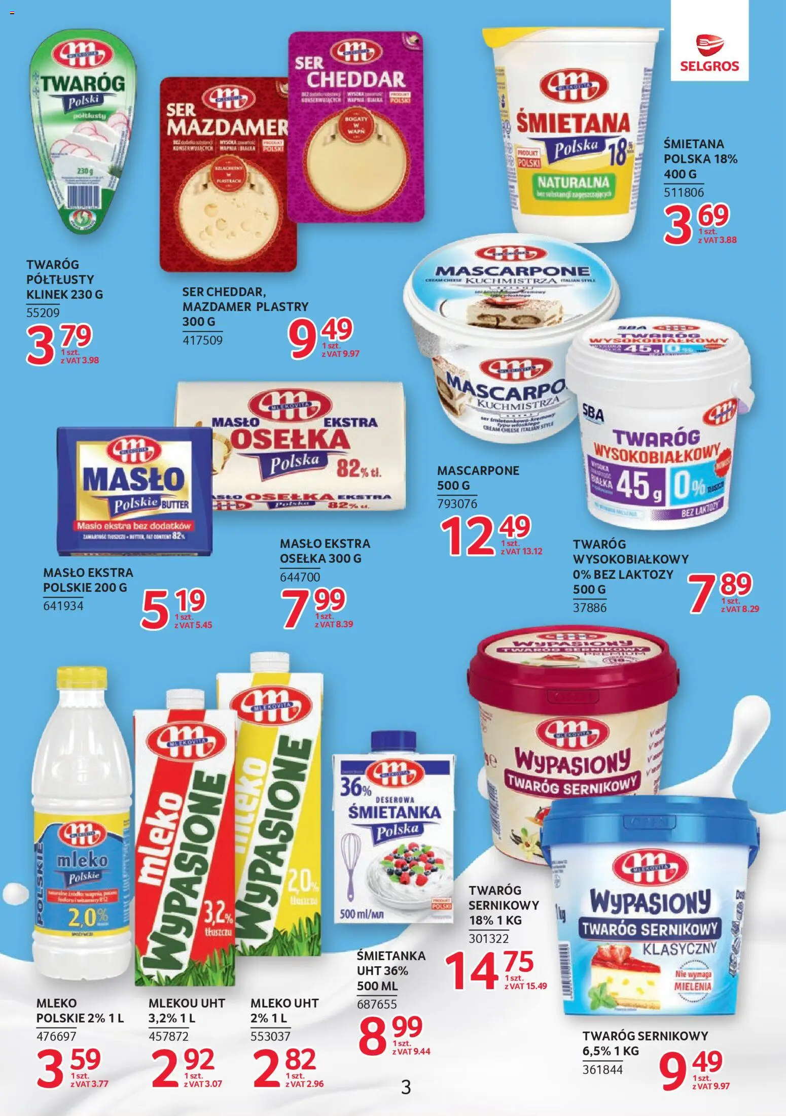 Selgros cash&carry Gazetka - Markowe produkty od 18.12.2025 | Strona: 3 | Produkty: Cream cheese, Bez laktozy, Śmietana, Cheddar