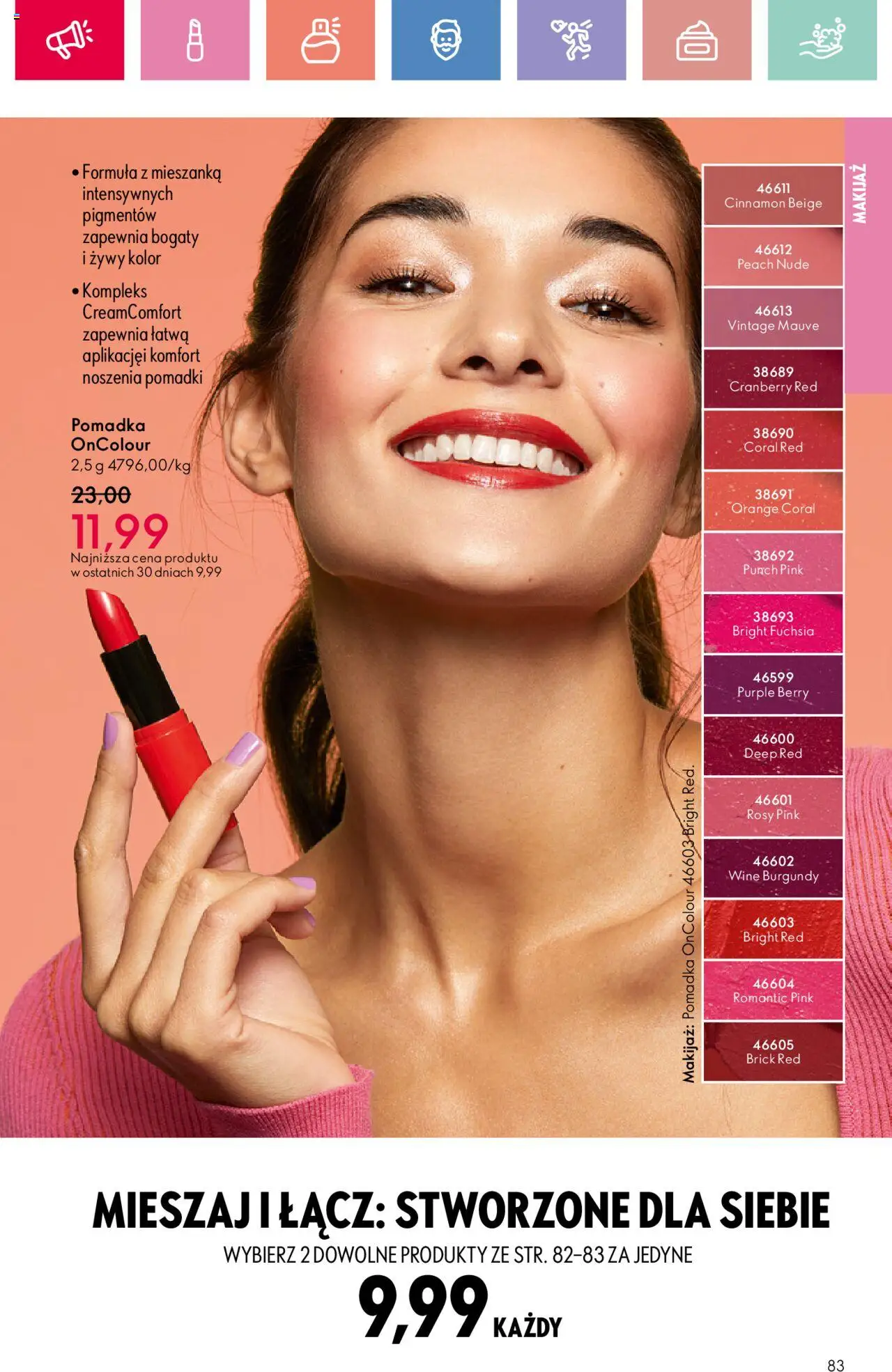 Oriflame Katalog 11 2025 od 27.07.2025 | Strona: 83 | Produkty: Pomadka, Makijaż