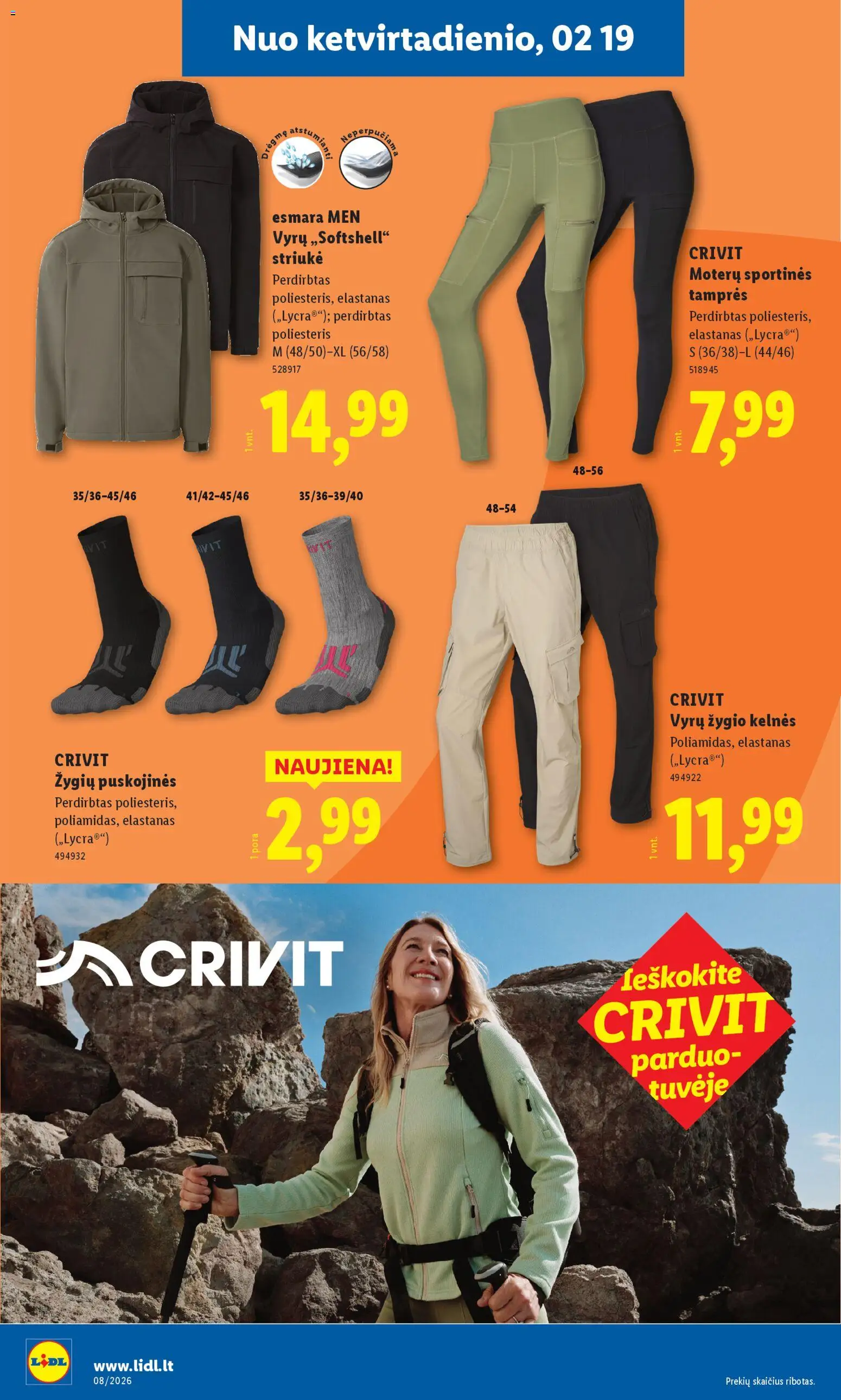 LIDL akcijos nuo 19.02.2026 | Puslapis: 4 | Prekių: Kelnes, Tamprės