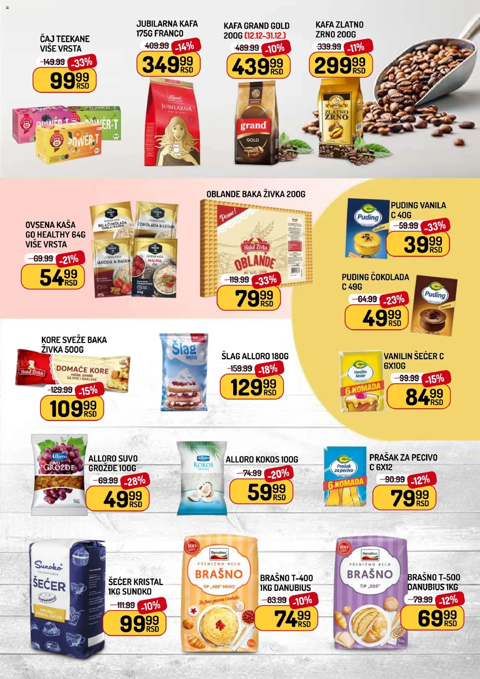 Aman katalog - važi od 12.12.2025 | Strana: 7 | Proizvode: Šećer kristal, Ovsena kaša, Kafa, Pecivo