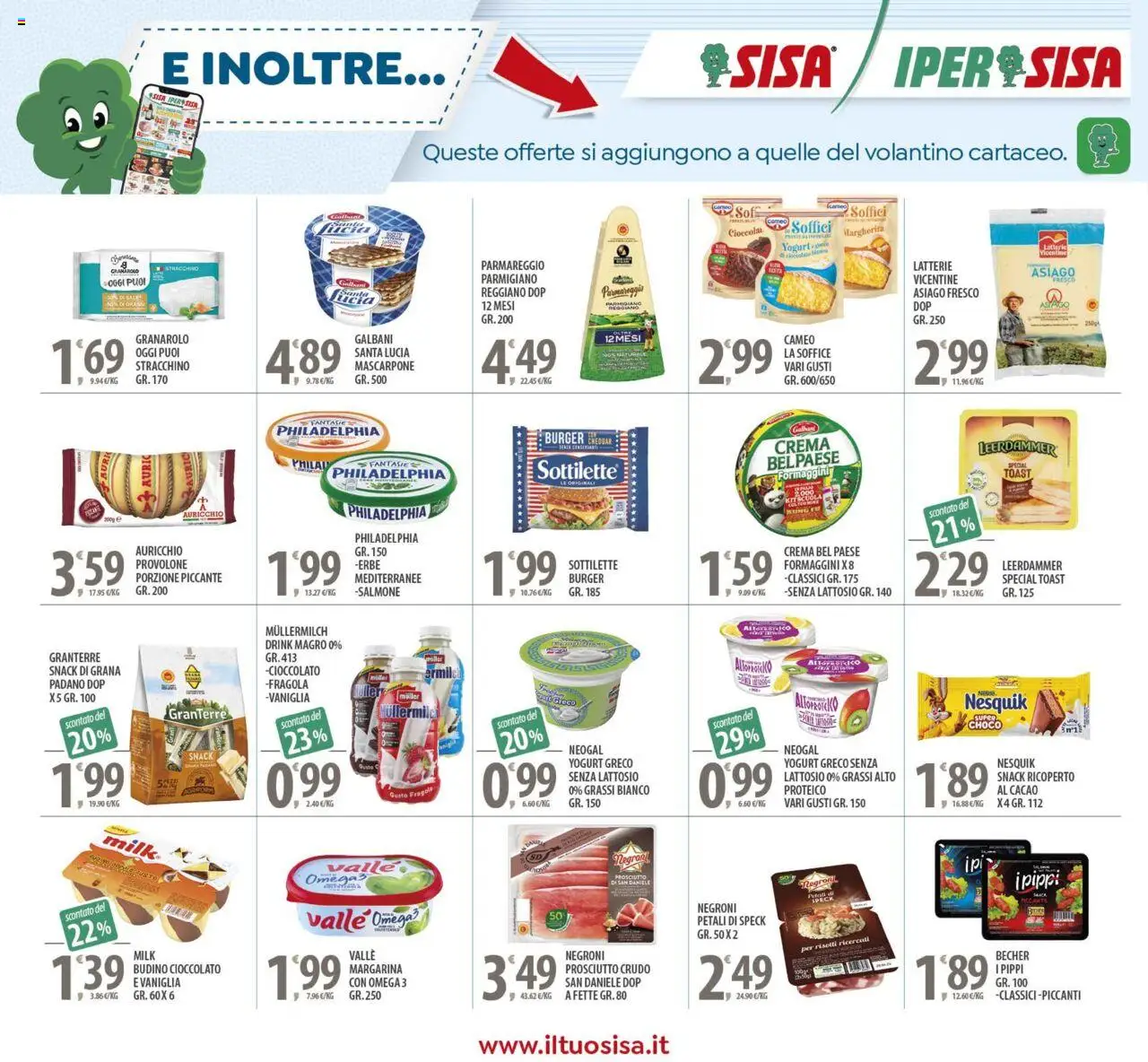 Volantino SISA del 23.09.2025 | Pagina: 16 | Prodotti: Crema, Parmigiano reggiano, Budino, Parmigiano