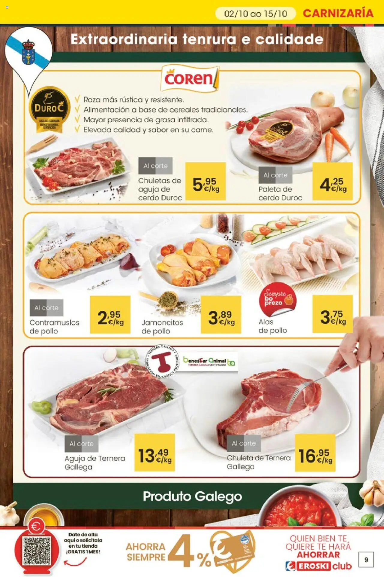 Eroski - Ofertón  │ válido desde el 02.10.2025 | Página: 9 | Productos: Cerdo, Cereales, Té