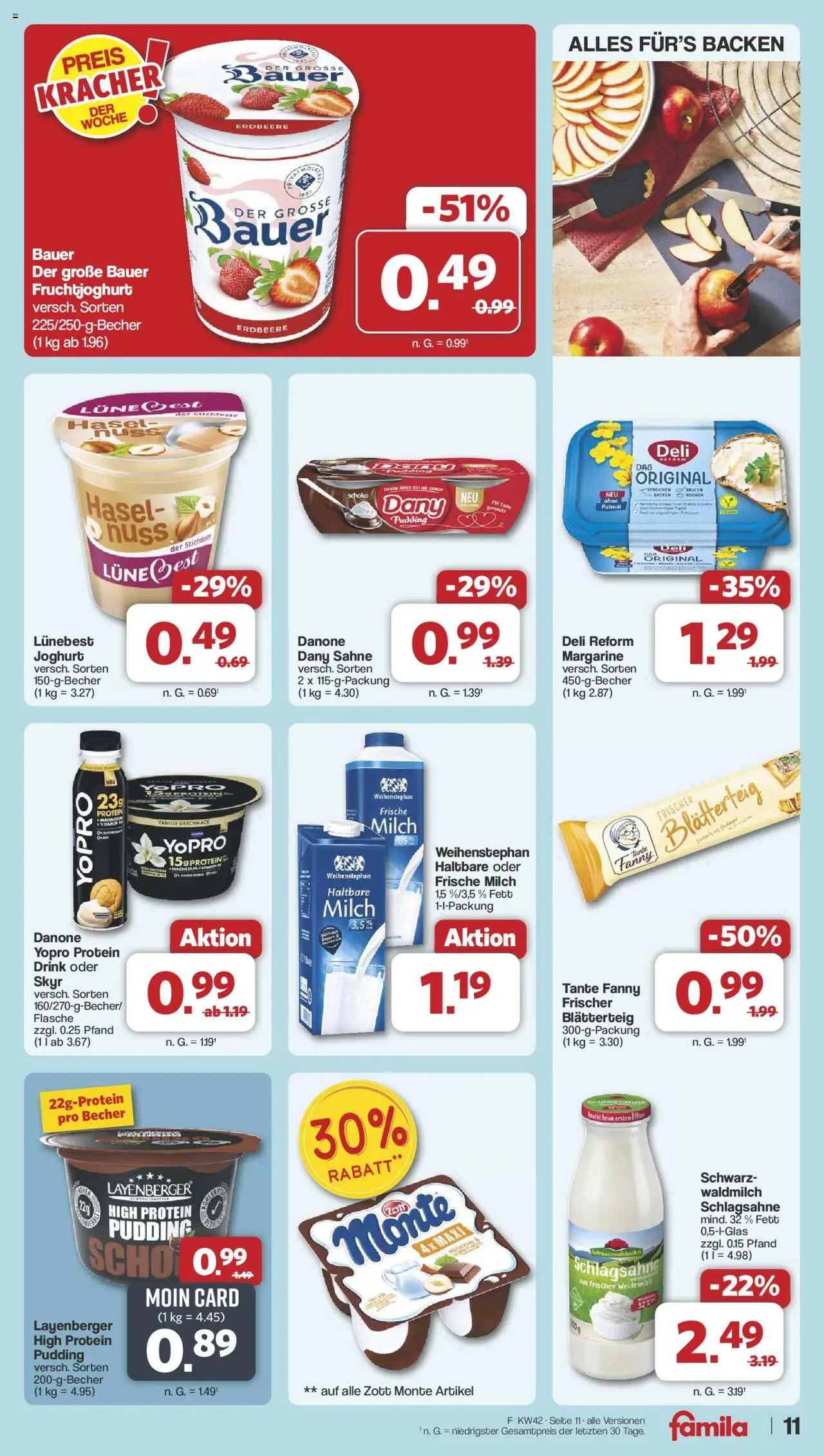 Famila Nordwest Prospekt 	 – gültig ab 13.10.2025 | Seite: 12 | Produkte: Margarine, Fruchtjoghurt, Skyr, Deli reform