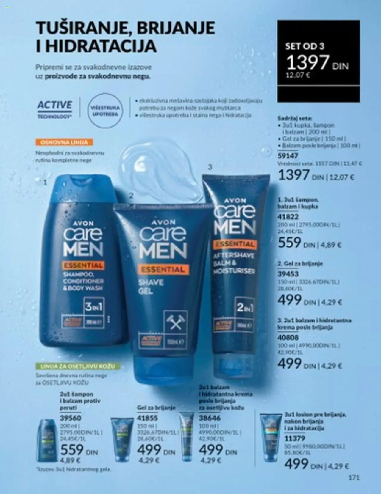 AVON katalog - važi od 01.07.2025 | Strana: 171 | Proizvode: Gel za brijanje, Šampon, Balzam, Krema