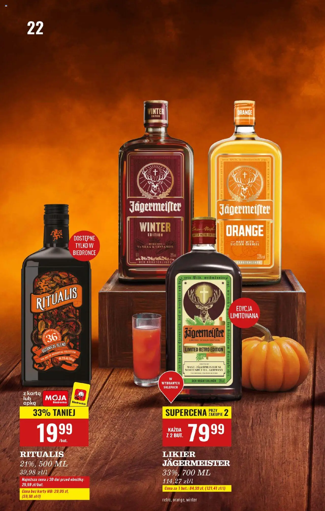 Biedronka gazetka - Czas na toast od 20.10.2025 | Strona: 22 | Produkty: Karta, Jagermeister