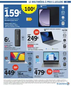 E.Leclerc - Prévisualisation de PC PORTABLE IPS3 15ITN9, PC portable, dont 3,98 € d'éco-participation, processeur: Intel N150, DAS(3) tronc et membres: 0.528 W/kg, Microsoft Office 365 1 an inclus valide à partir de 27.01.2026 | Page: 33