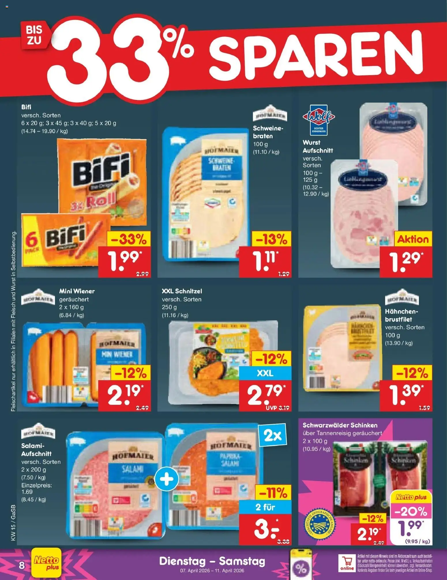 Netto Marken-Discount Prospekt Bremen-Lesum	 – gültig ab 05.04.2026 | Seite: 10 | Produkte: Wurst, Salami, Schinken, Fleisch