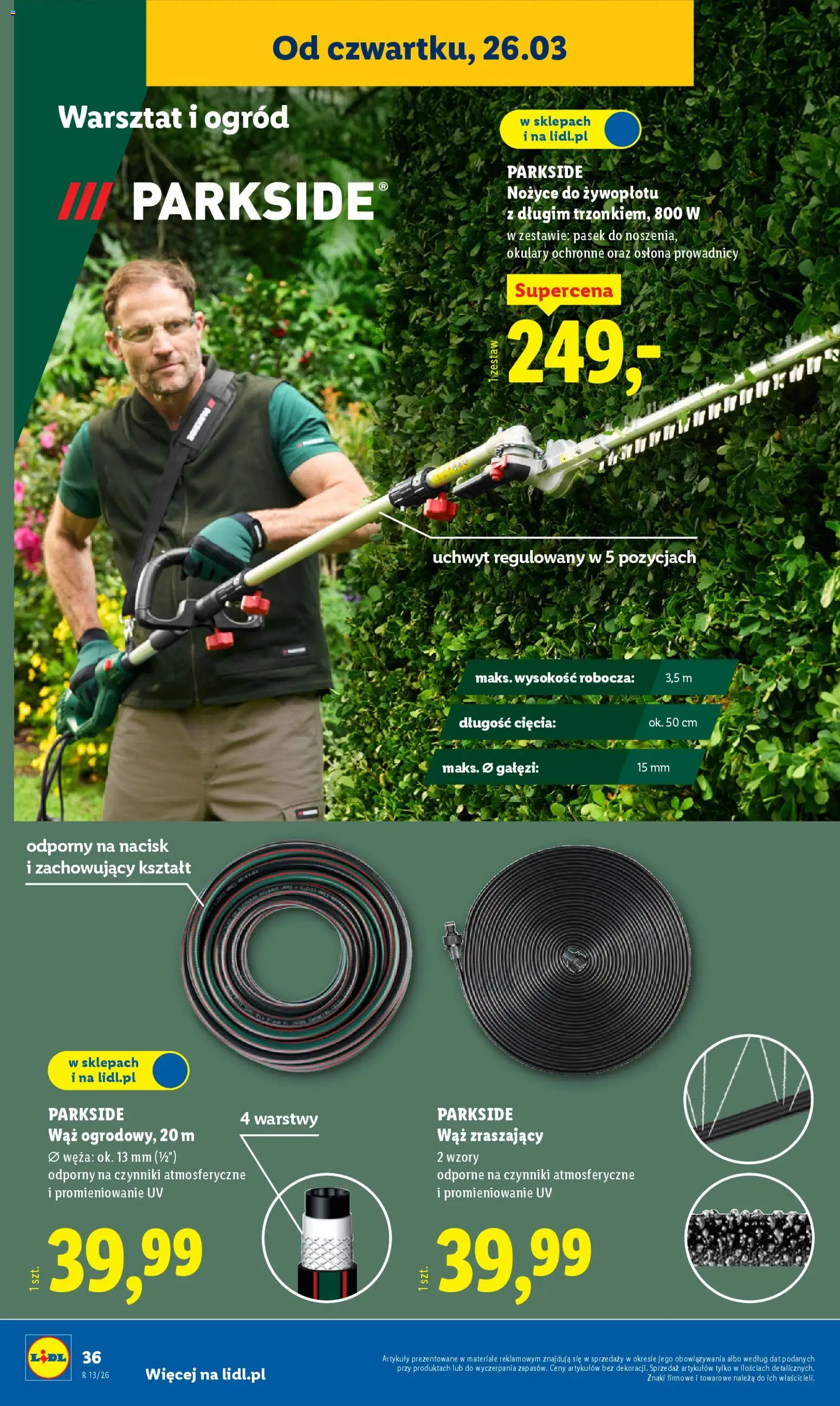 Lidl Katalog od 23.03.2026 | Strona: 46 | Produkty: Okulary, Pasek, Nożyce do żywopłotu