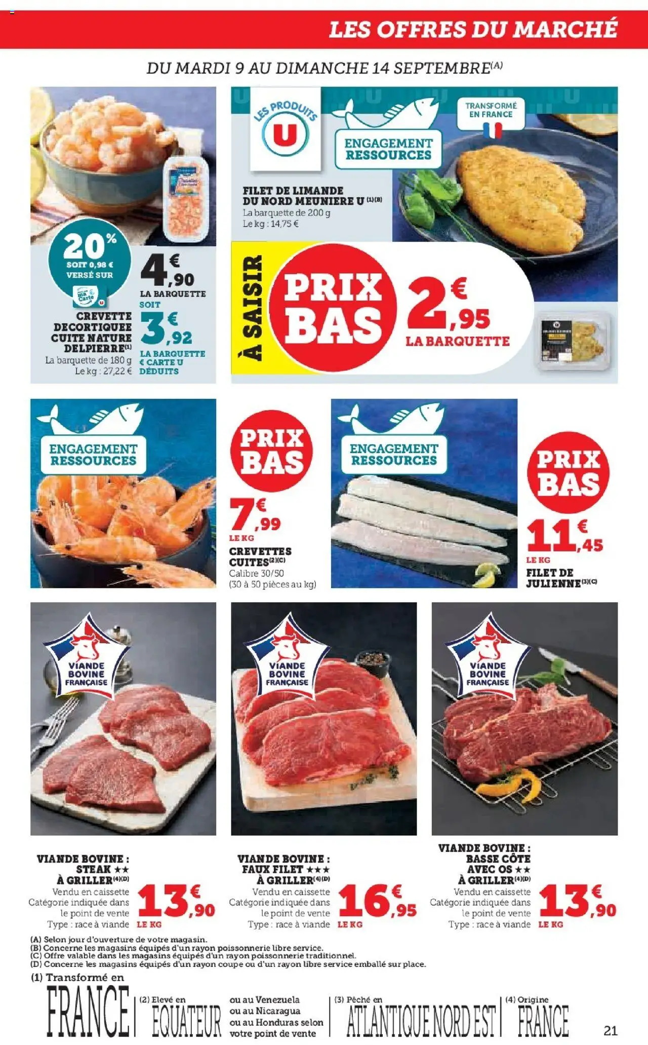  | Page: 21 | Produits: Crevette, Poissonnerie, Viande, Viande bovine