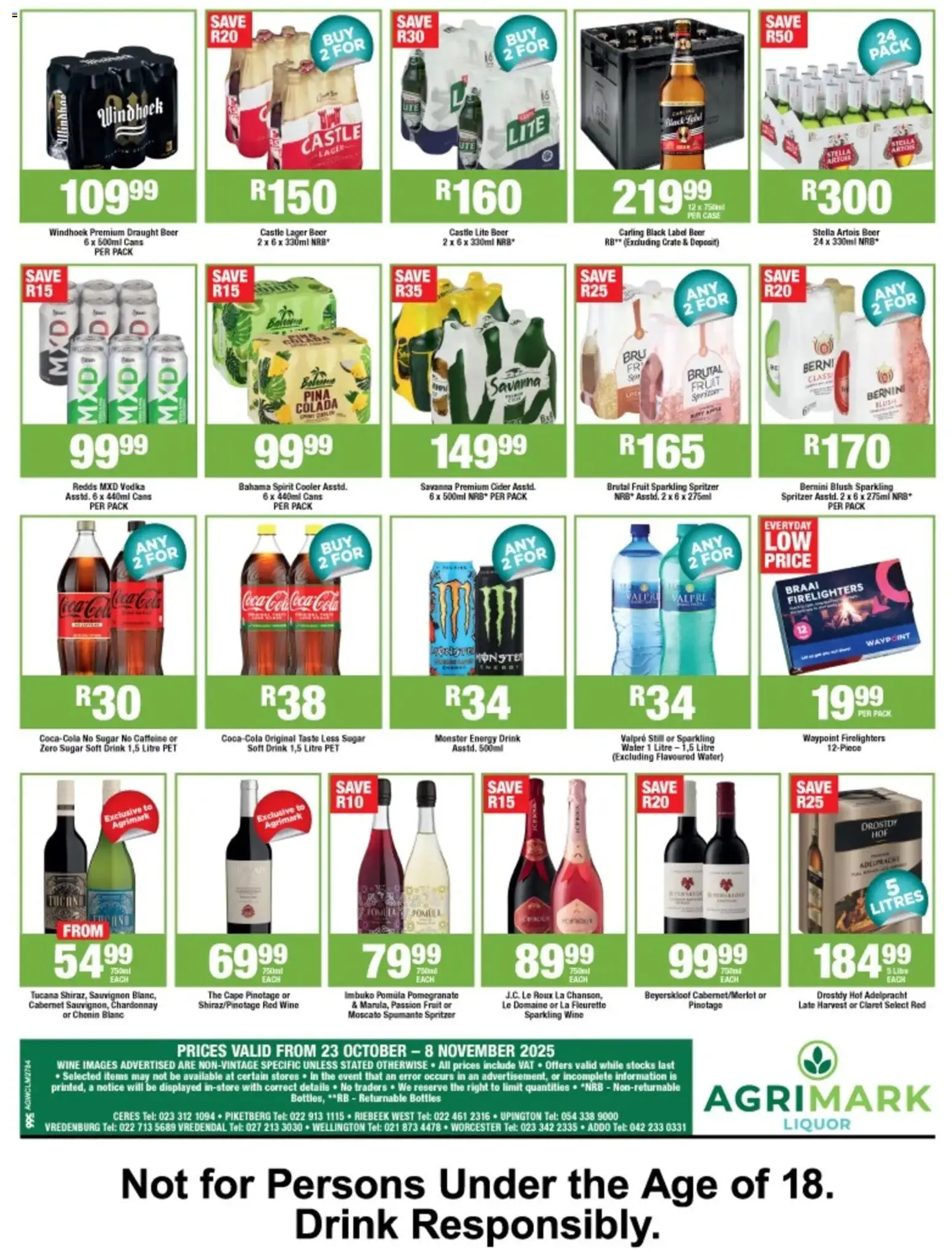 New Agrimark catalogue – valid from 23.10.2025 | Page: 2 | Products: Case, Wine, Water, Sugar