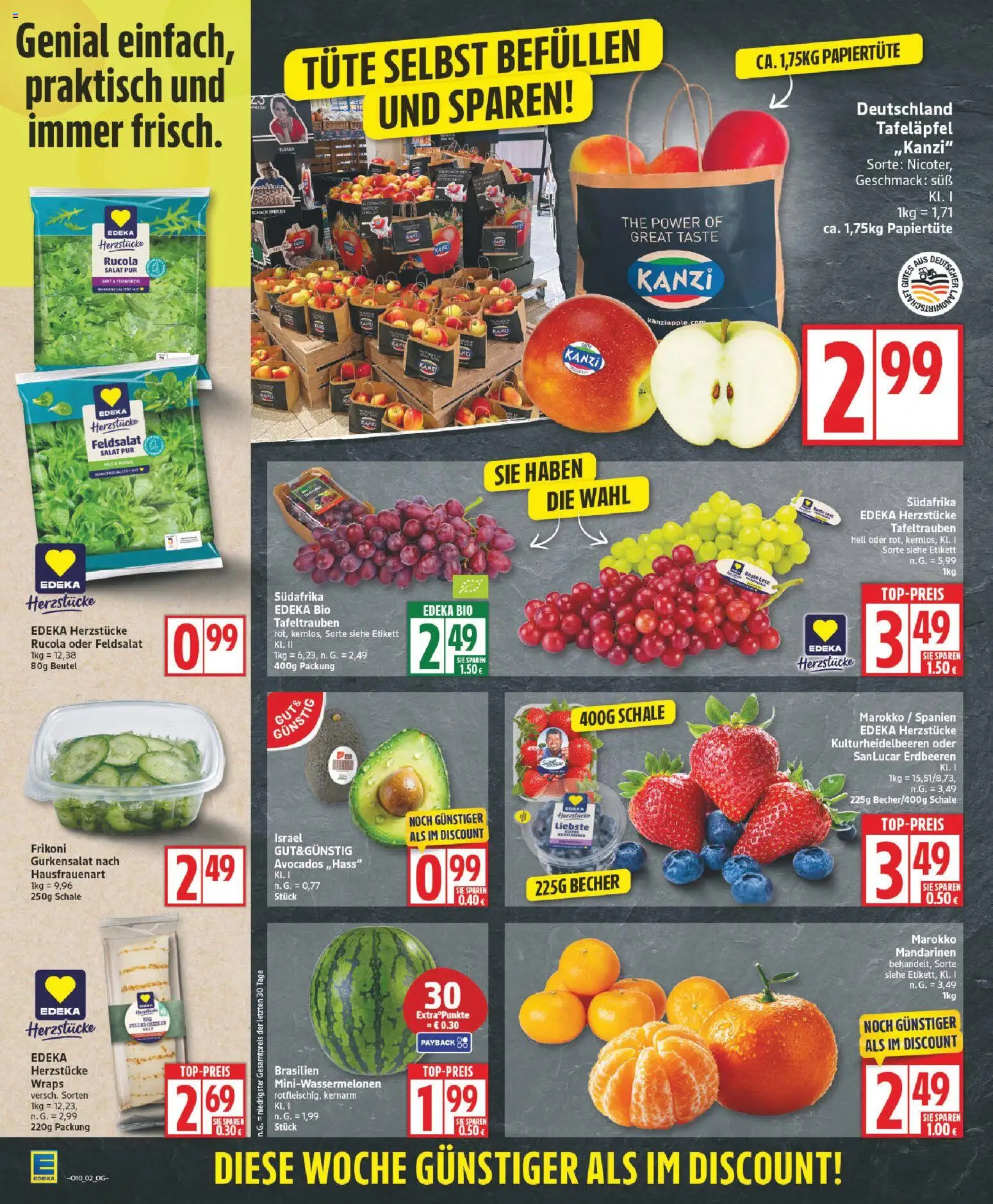 Edeka Prospekt 	 – gültig ab 02.03.2026 | Seite: 2 | Produkte: Rucola, Avocado, Erdbeeren, Salat