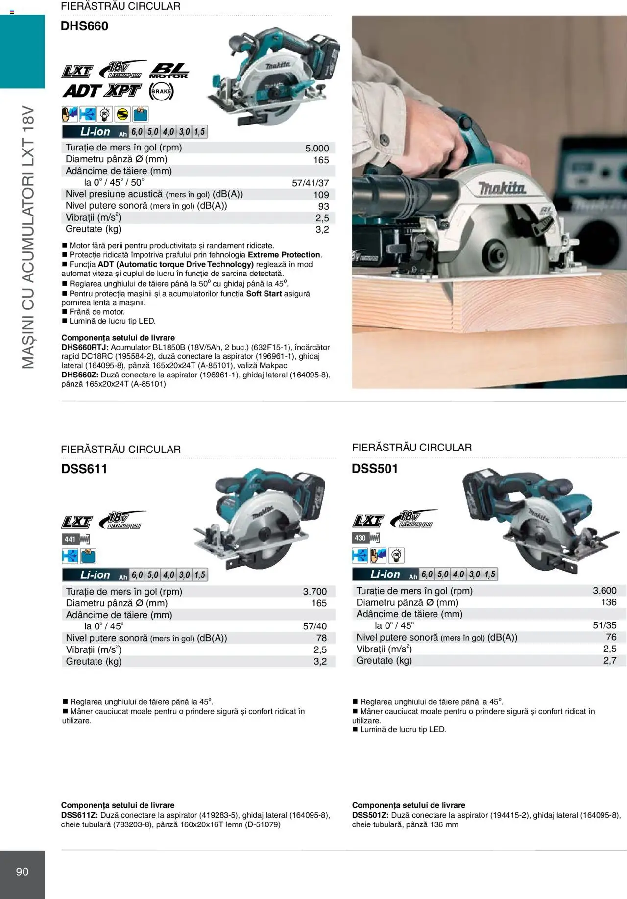 Noul catalog Makita – valabil de la 08.01.2025 | Pagină: 90 | Produse: Valiză, Încărcător, Aspirator, Mâner