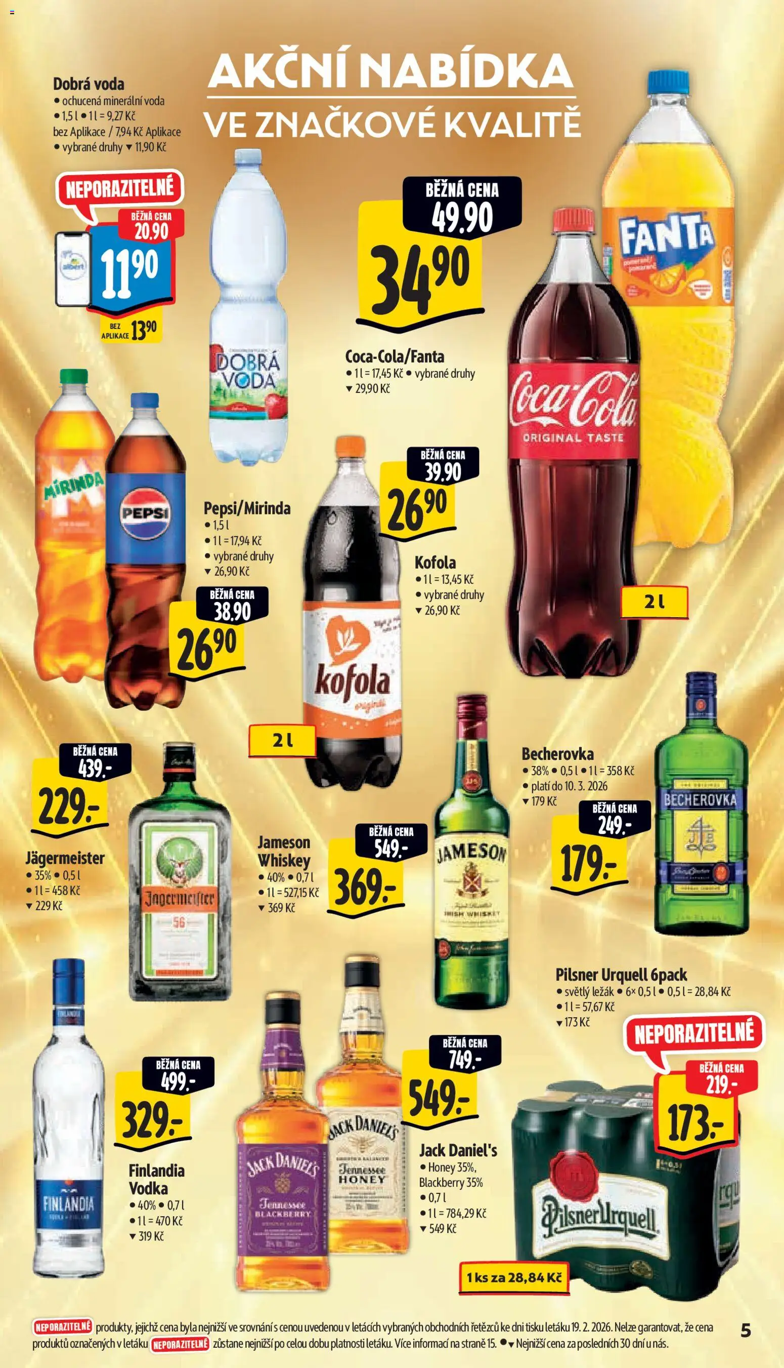 Albert leták - Supermarket od 25.02.2026 | Strana: 11 | Produkty: Jameson, Pilsner, Pilsner Urquell, Minerální voda