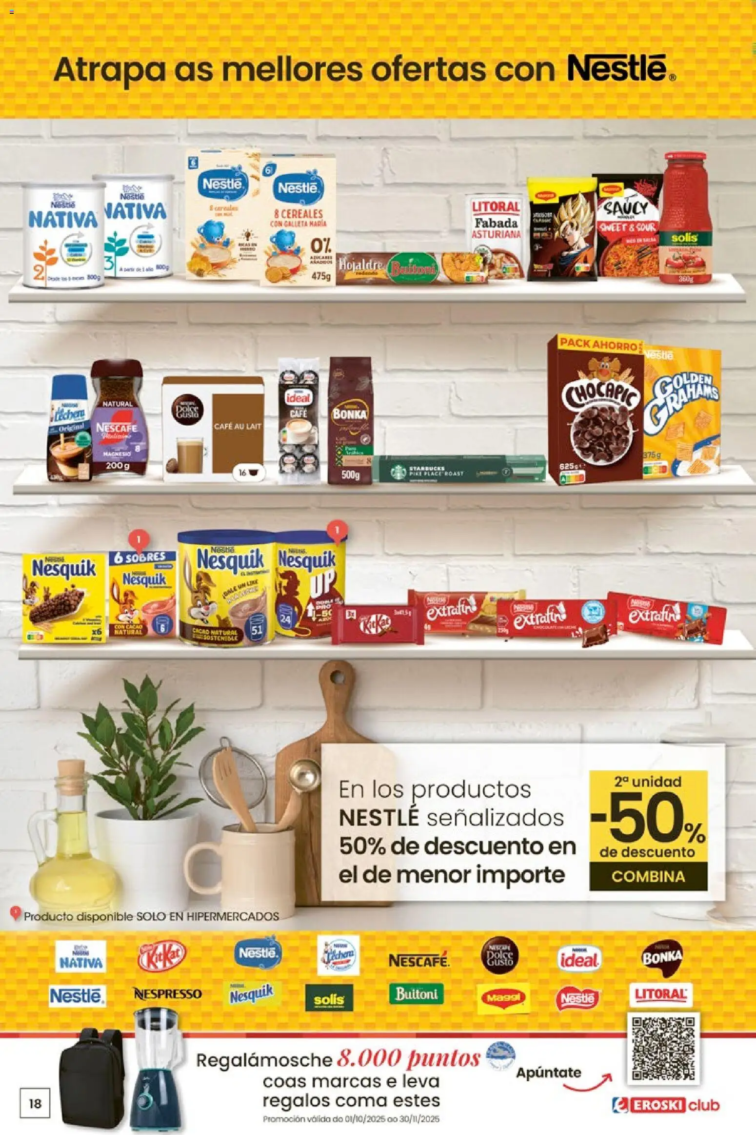 Eroski - Oferta 3x2 │ válido desde el 30.10.2025 | Página: 18 | Productos: Café, Cereales, Φρυγανιές σικάλεως