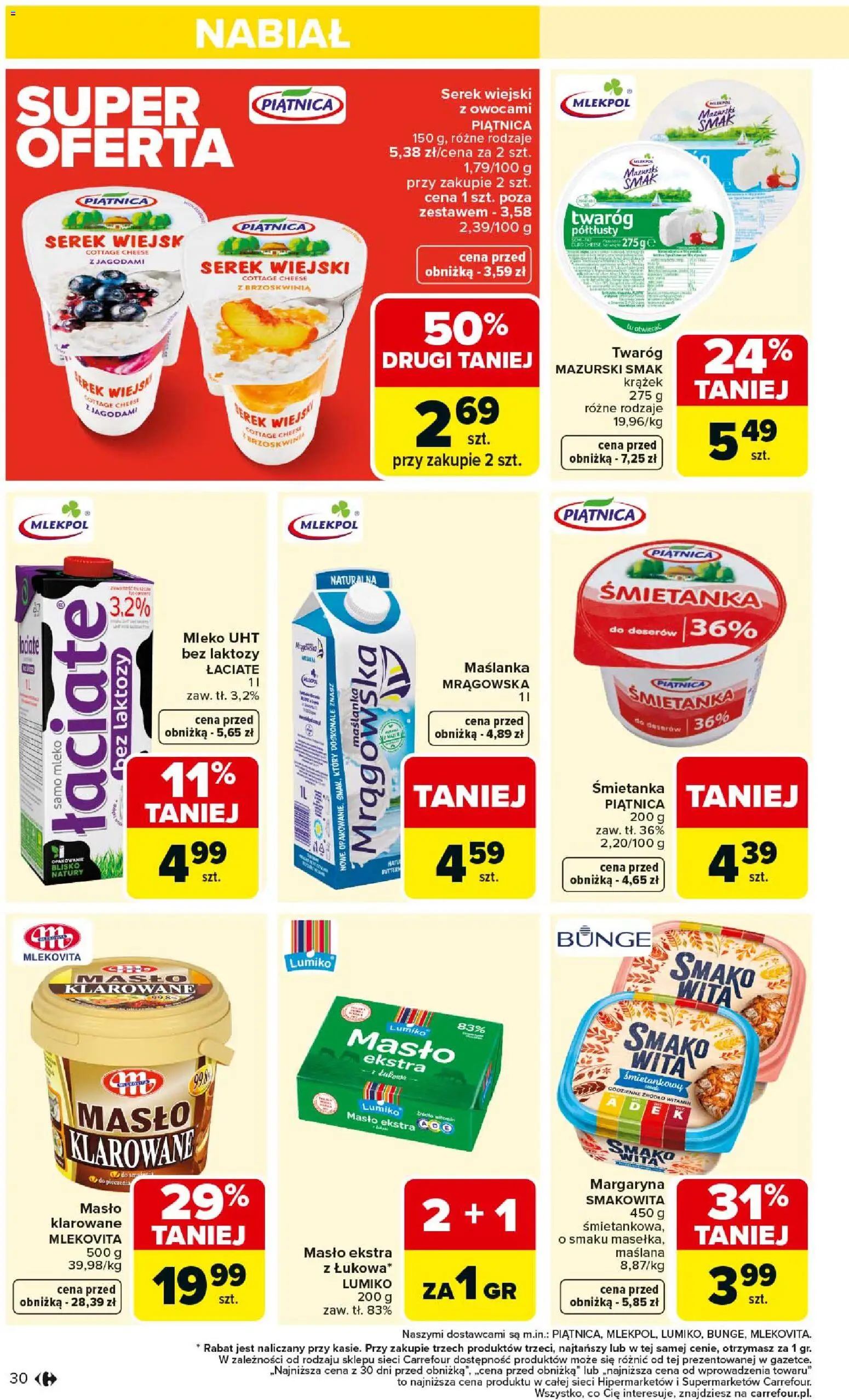 Carrefour Gazetka od 26.01.2026 | Strona: 32 | Produkty: Maślanka, Serek wiejski, Masło, Twaróg