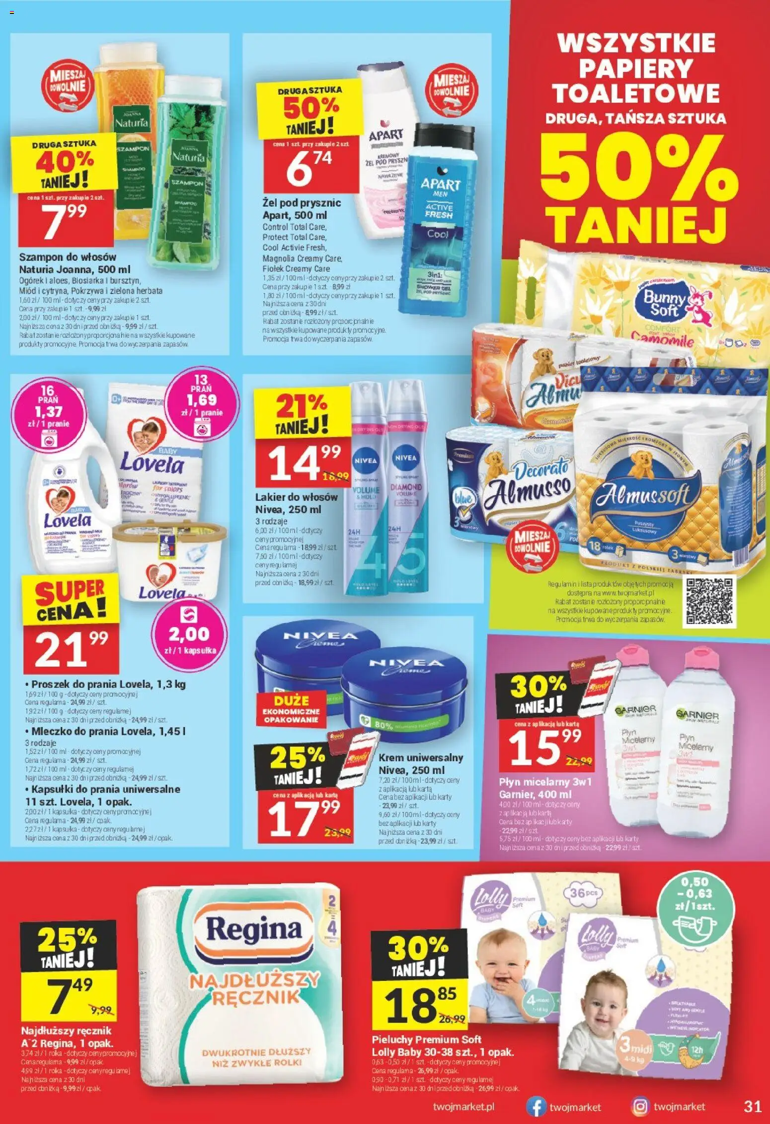 Twój Market Gazetka od 21.01.2026 | Strona: 31 | Produkty: Karta, Rolki, Prysznic, Żel pod prysznic